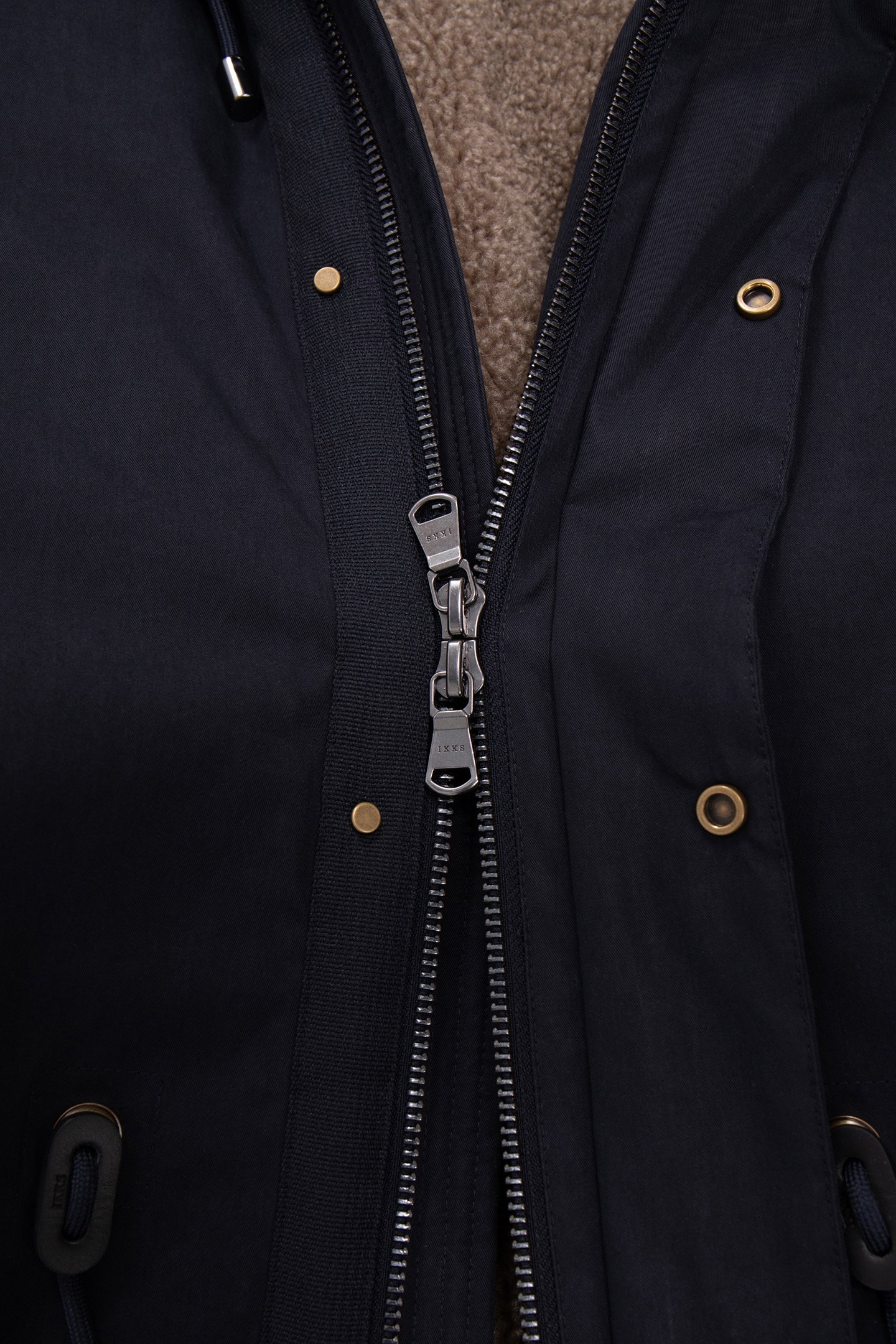 NAVY BLUE PARKA WITH BEIGE SHERPA LINING 8