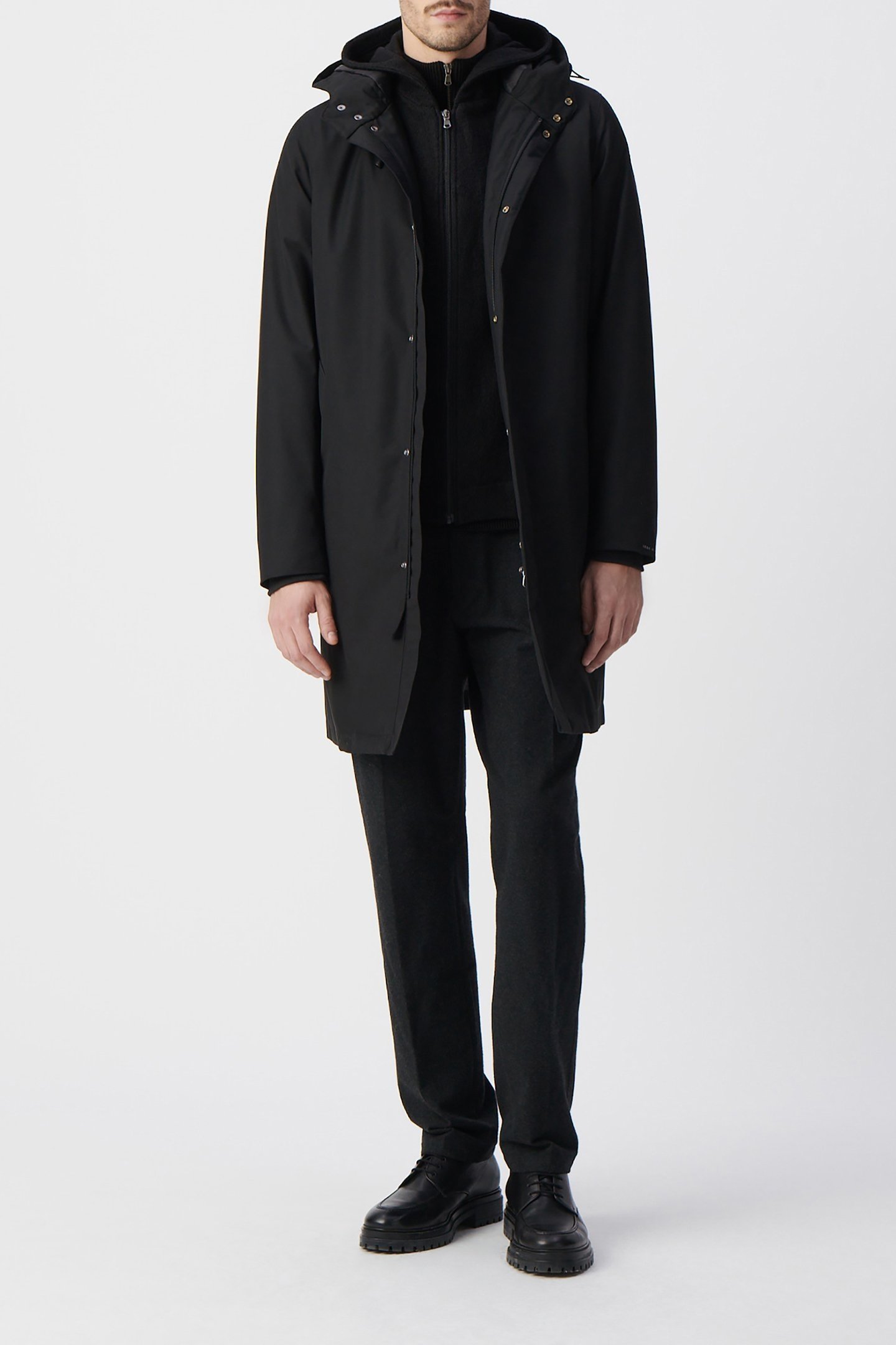 BLACK PARKA WITH REMOVABLE PIPING 4