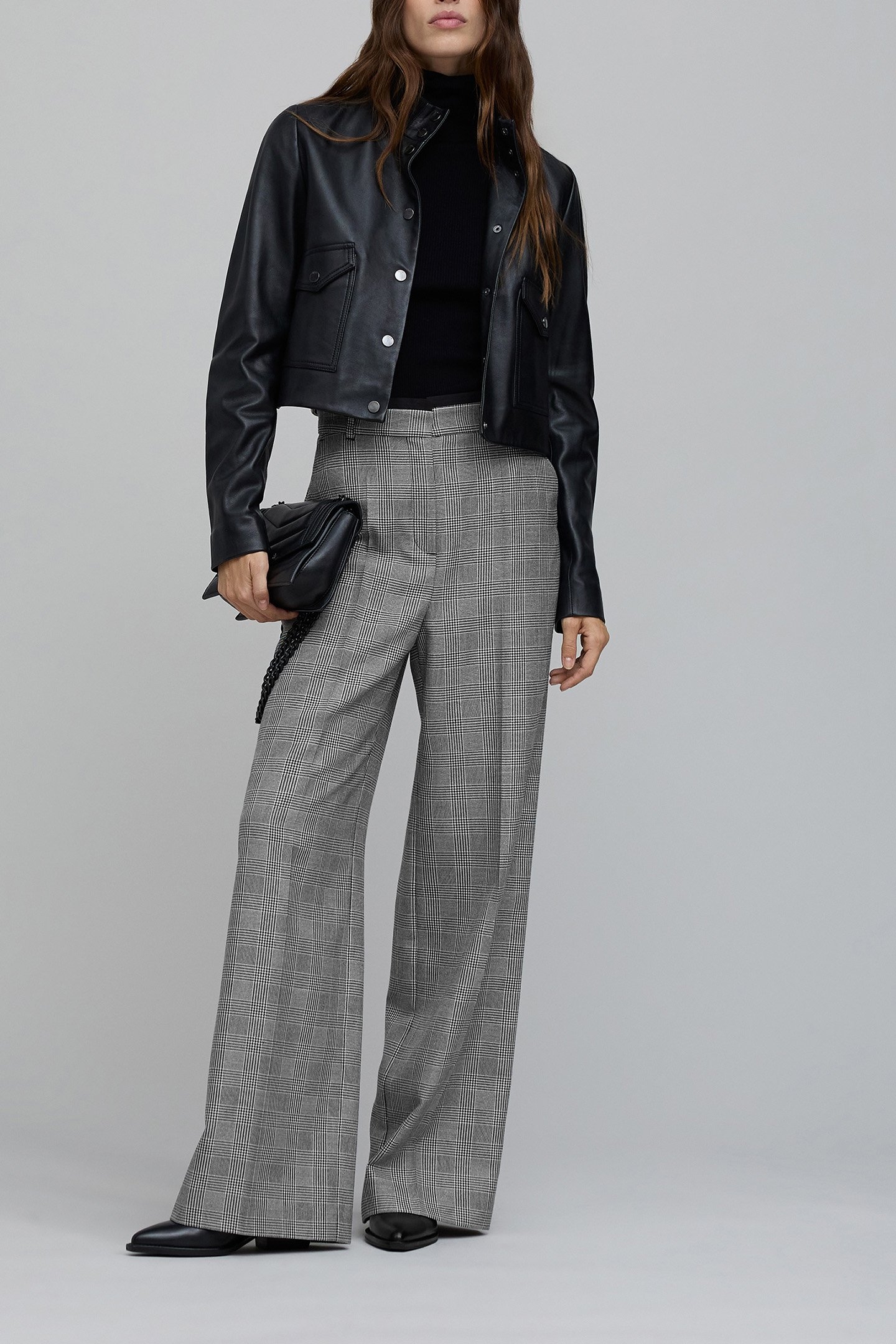 BLACK PRINCE OF WALES LUREX SUIT PANTS 4