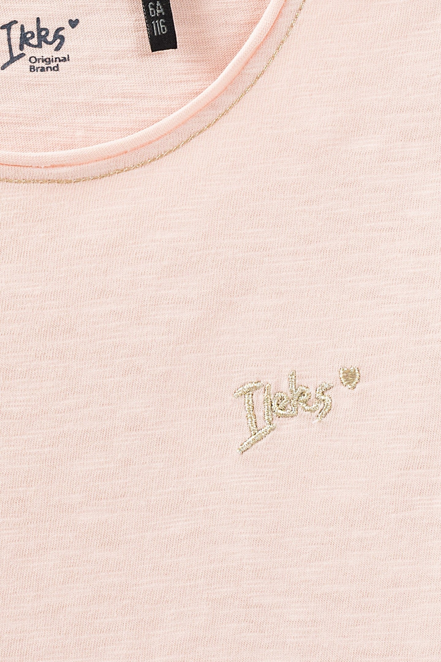 GIRLS’ POWDER PINK ESSENTIALS EMBROIDERED IKKS T.SHIRT 4
