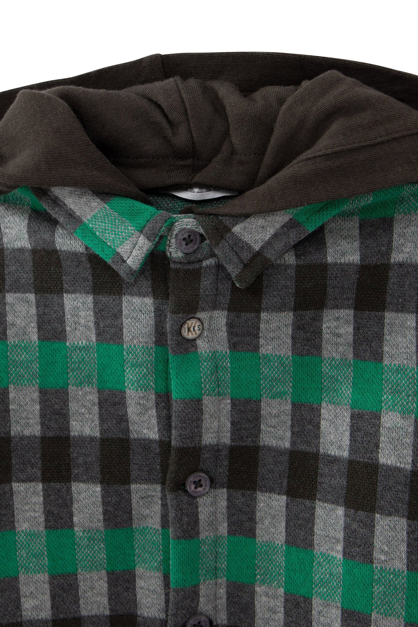 BABY BOY GREY SHIRT WITH GREEN CHECK PATTERN 4
