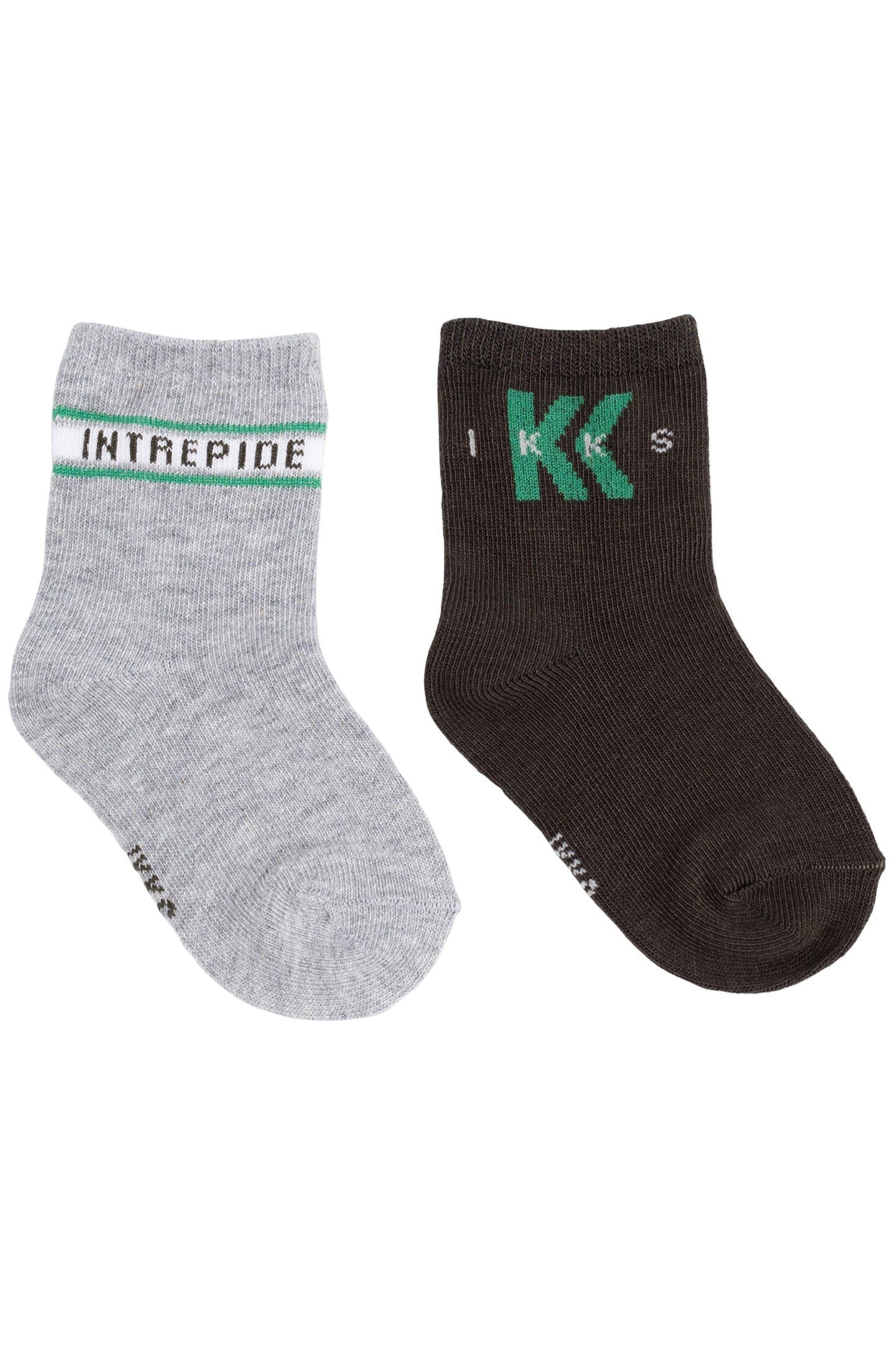 BABY BOY KHAKI AND GREY SOCKS 1