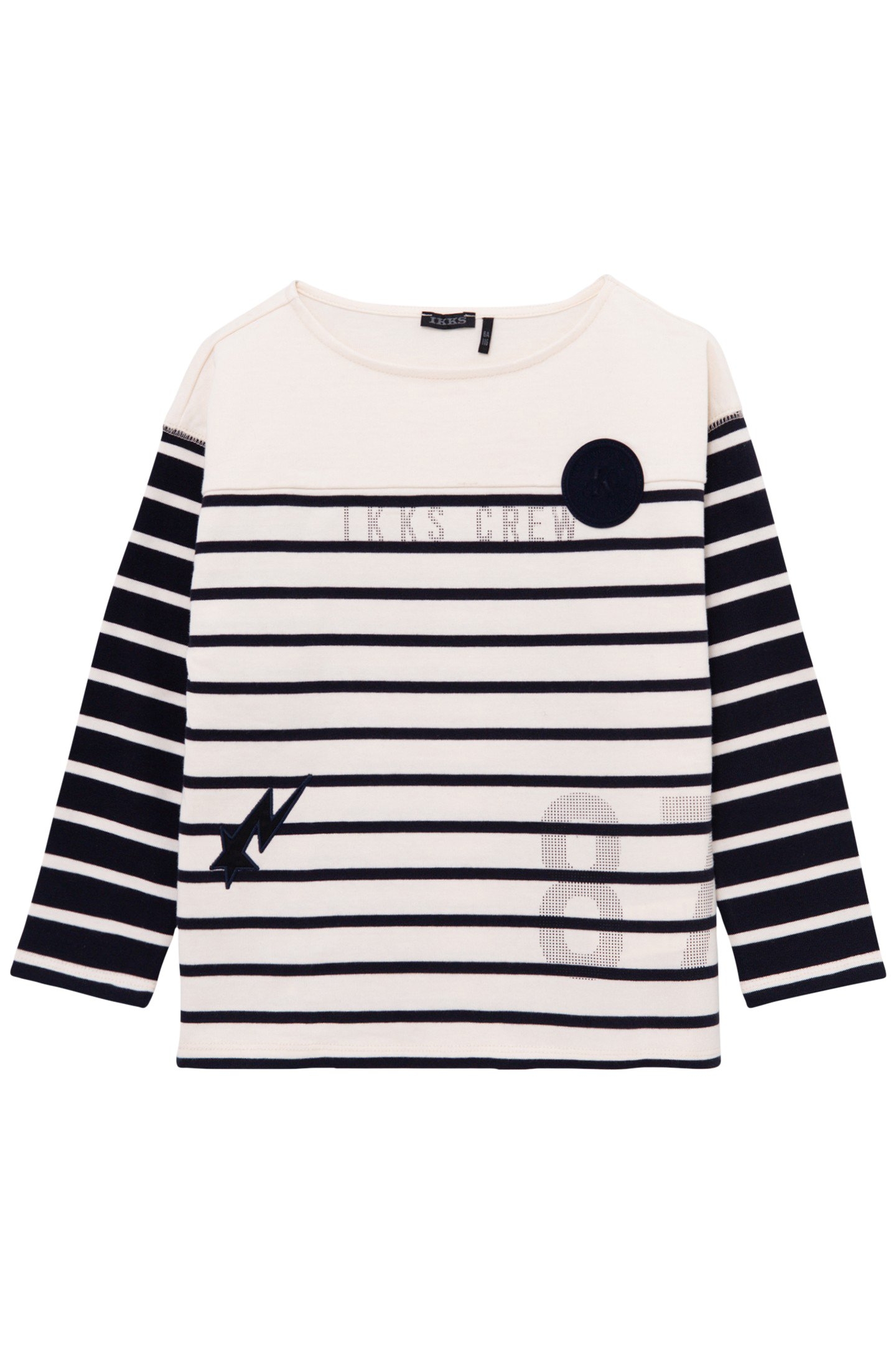 BOY'S ECRU SAILOR T-SHIRT WITH CONTRASTING SLEEVES 1