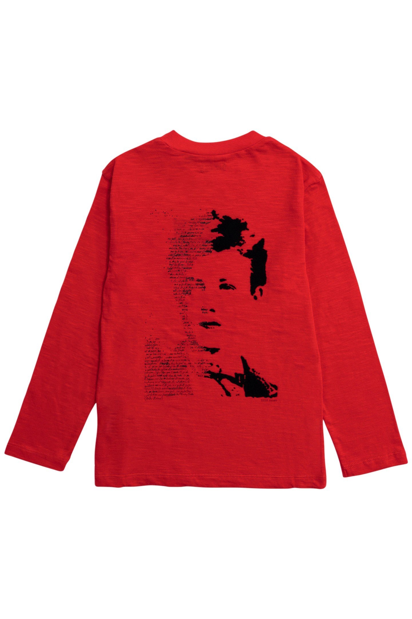 BOY'S RED ORGANIC COTTON T-SHIRT WITH EMBROIDERY AND FACE 2