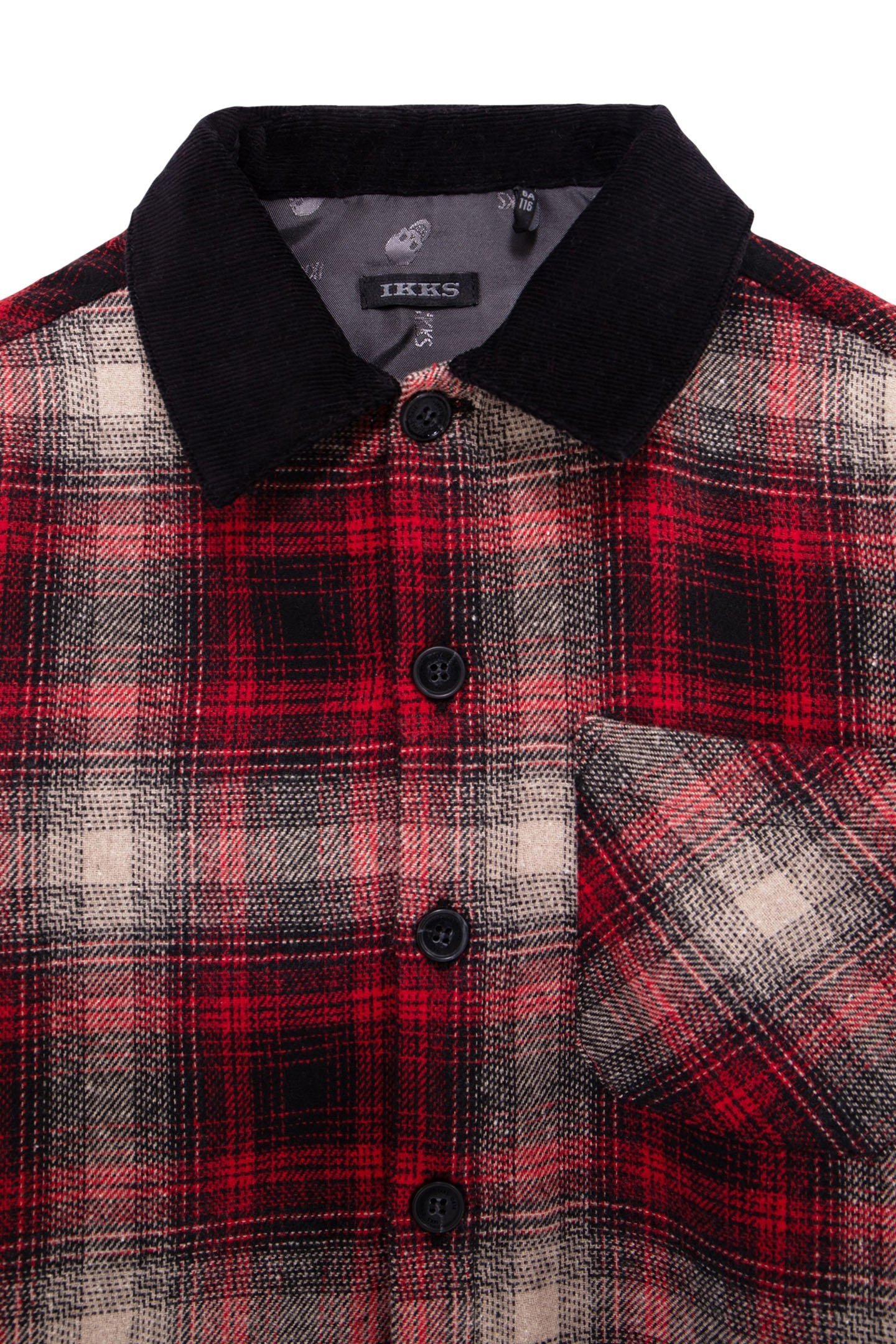BOY'S RED PLAID SHIRT WITH VELVET COLLAR 3