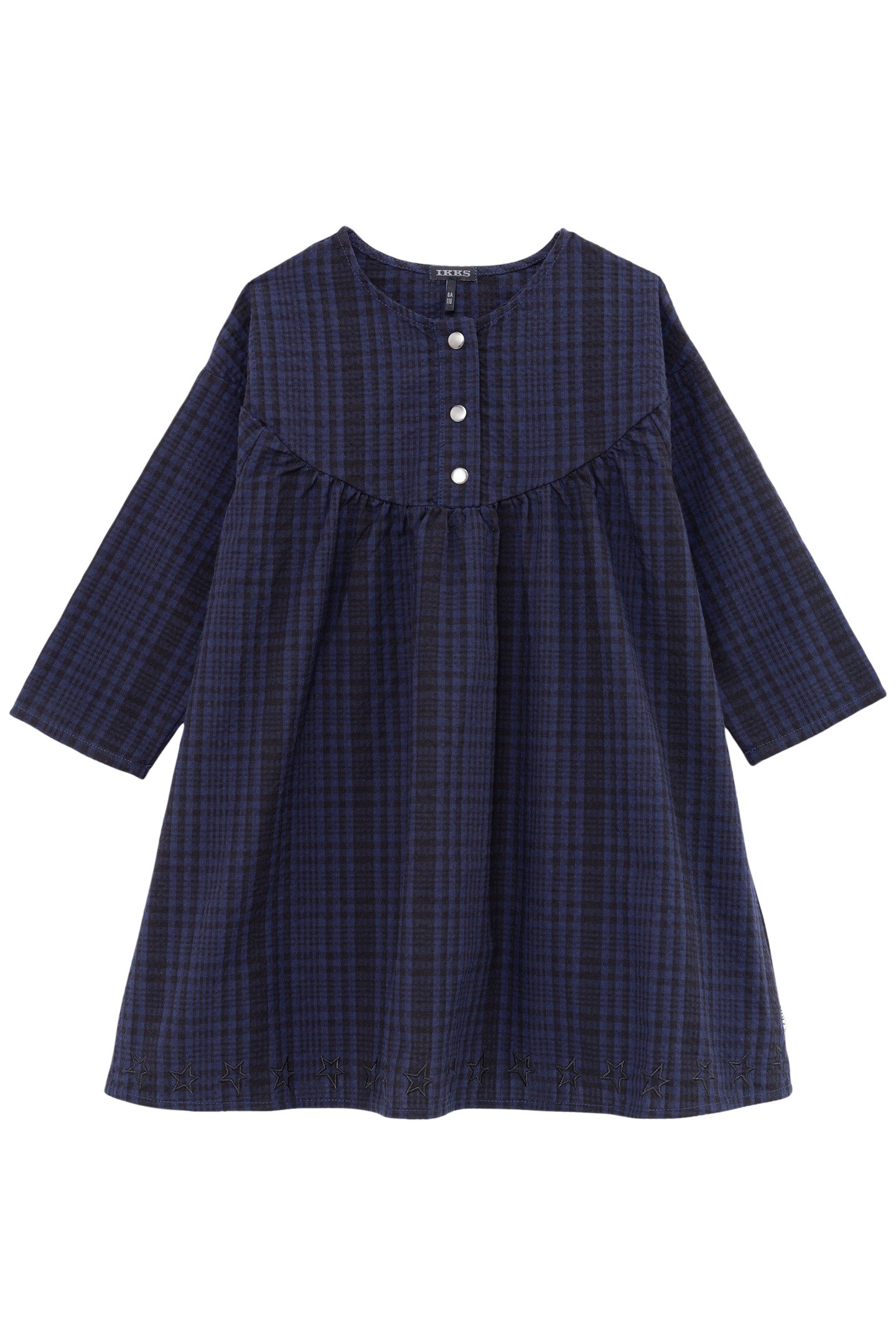 GIRL'S 2-IN-1 NAVY PLAID DRESS AND BIKER VEST 3