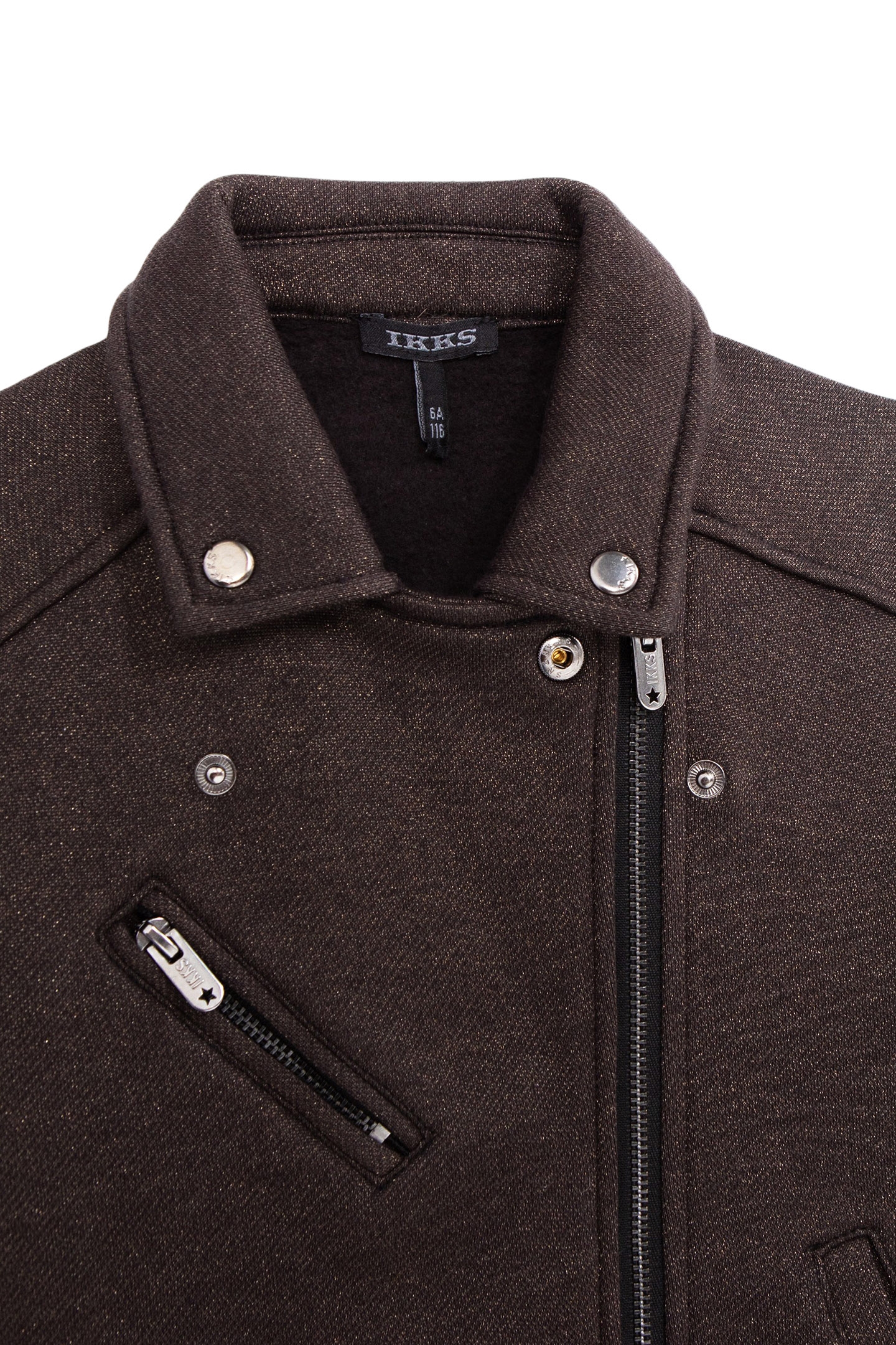 GIRL'S BLACK SEQUINED FLEECE BIKER CARDIGAN 5