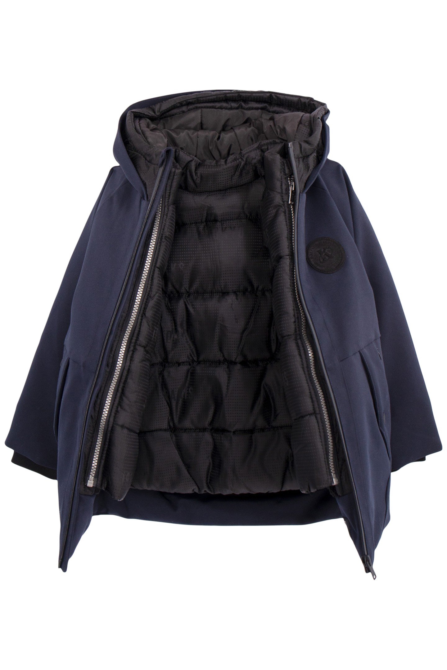 BOY'S 2-IN-1 NAVY JACQUARD PARKA JACKET 3
