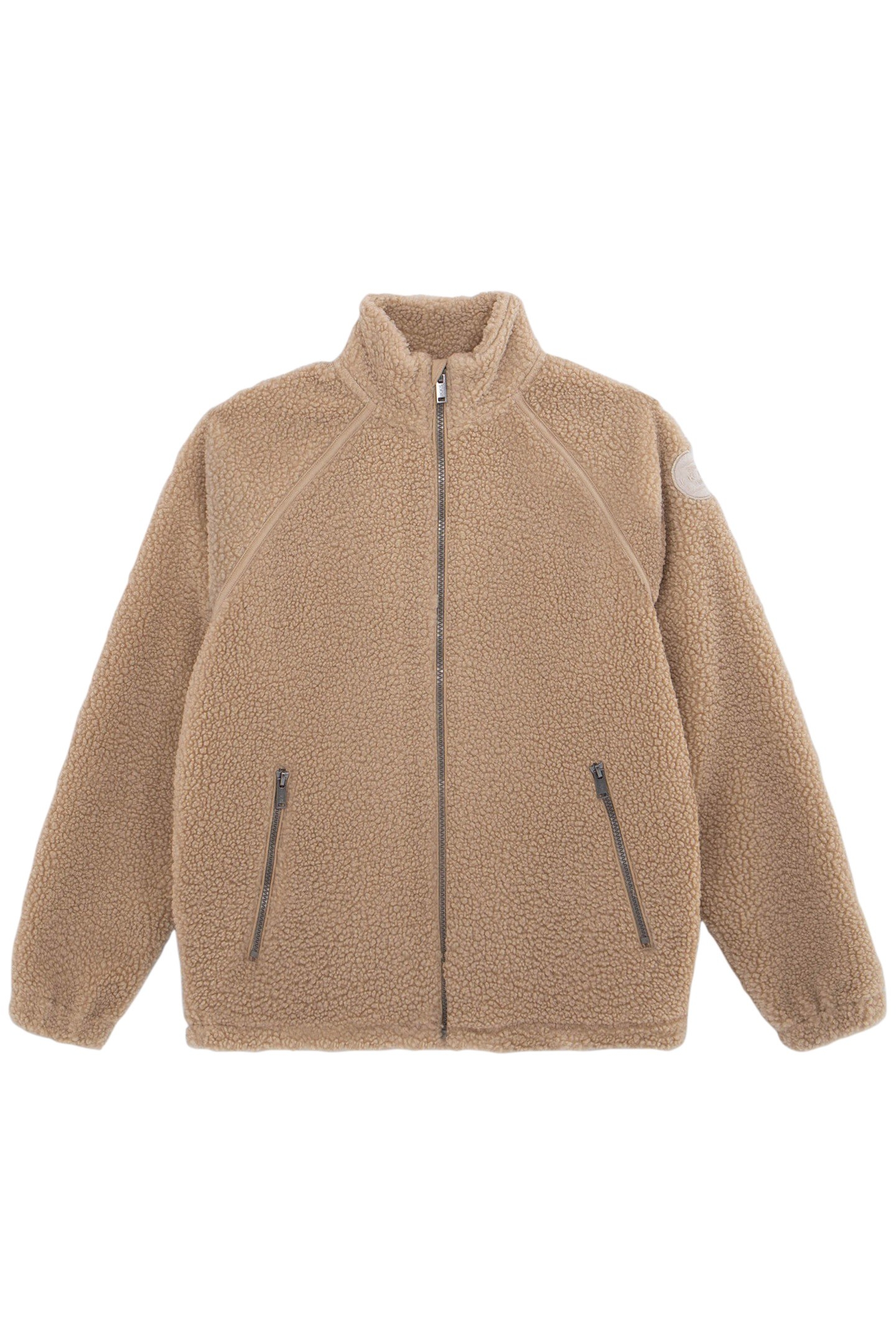 BOY'S BEIGE RECYCLED SHERPA CARDIGAN WITH ZIPPED POCKETS 1
