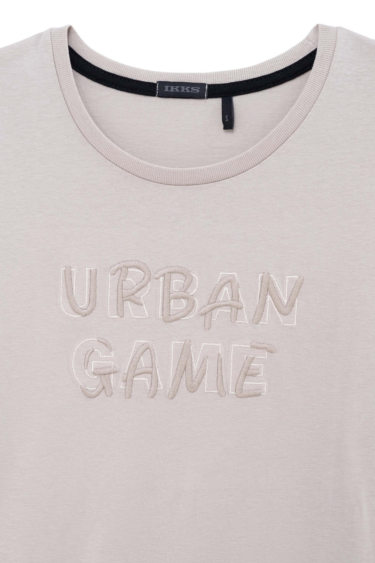 BOY'S BEIGE ORGANIC COTTON T-SHIRT WITH EMBROIDERED SLOGAN 3