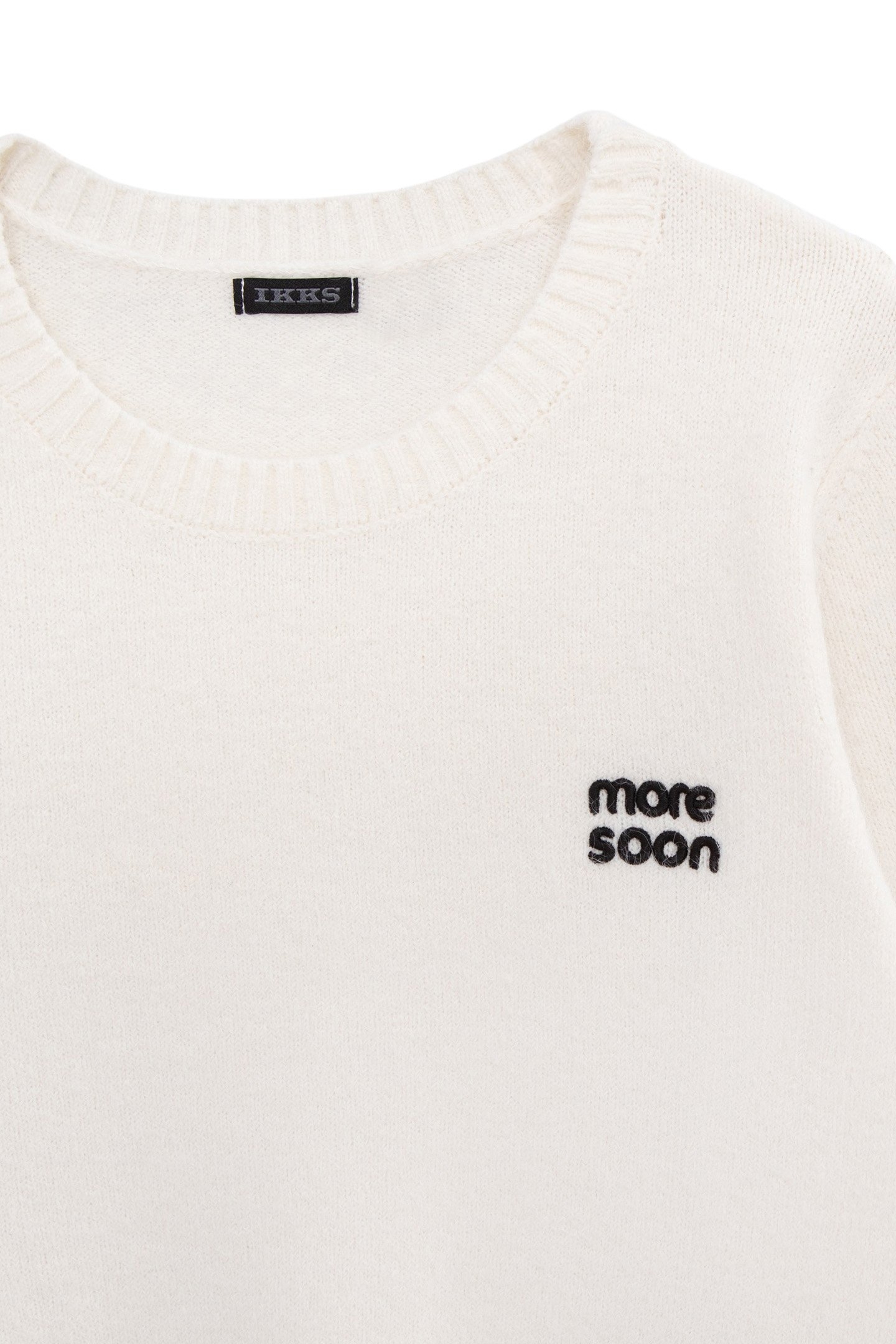 ECRU SWEATER KNIT CROPPED EMBROIDERY MESSAGE GIRL 3