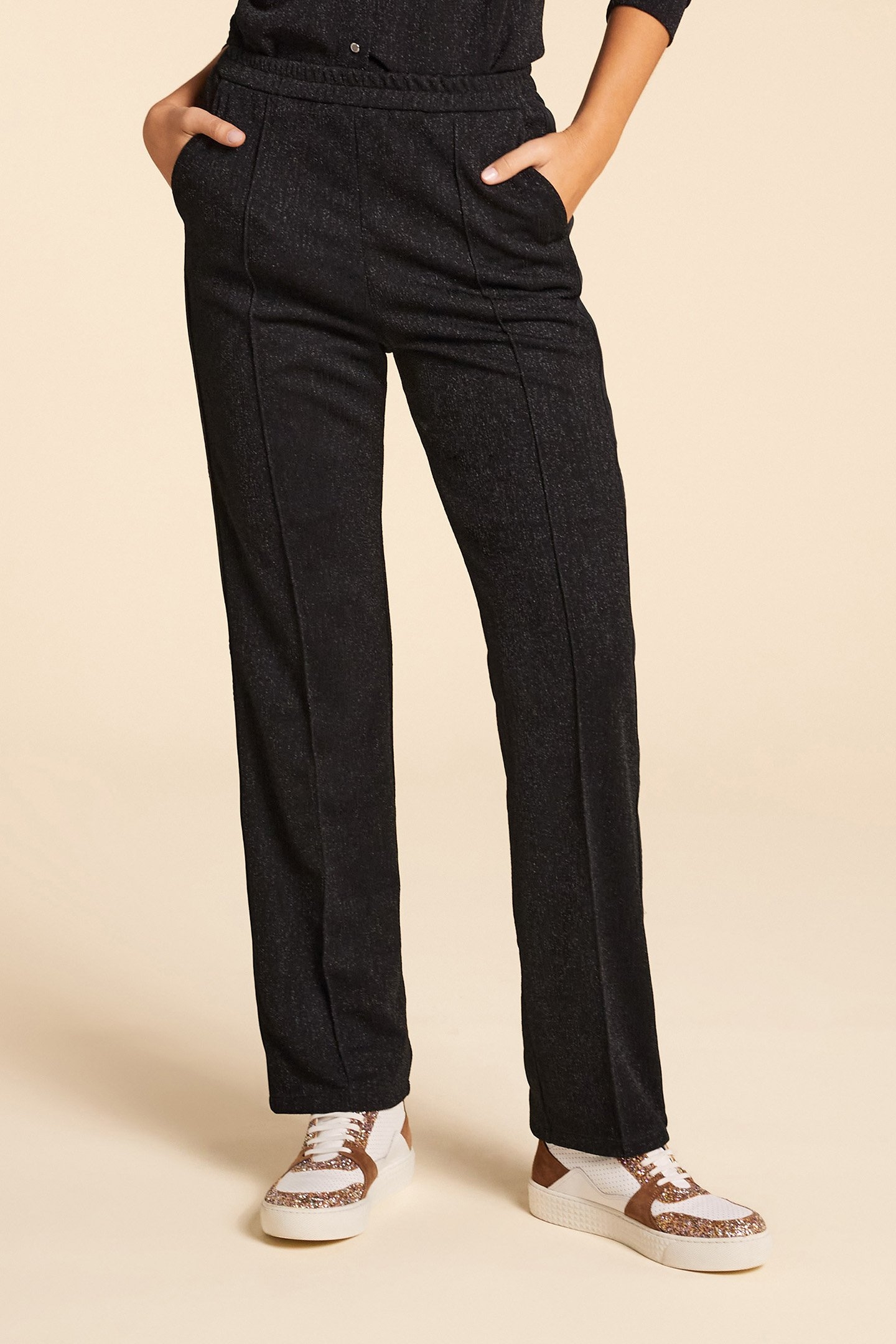 BLACK DROP-FRONT SUIT TROUSERS 1