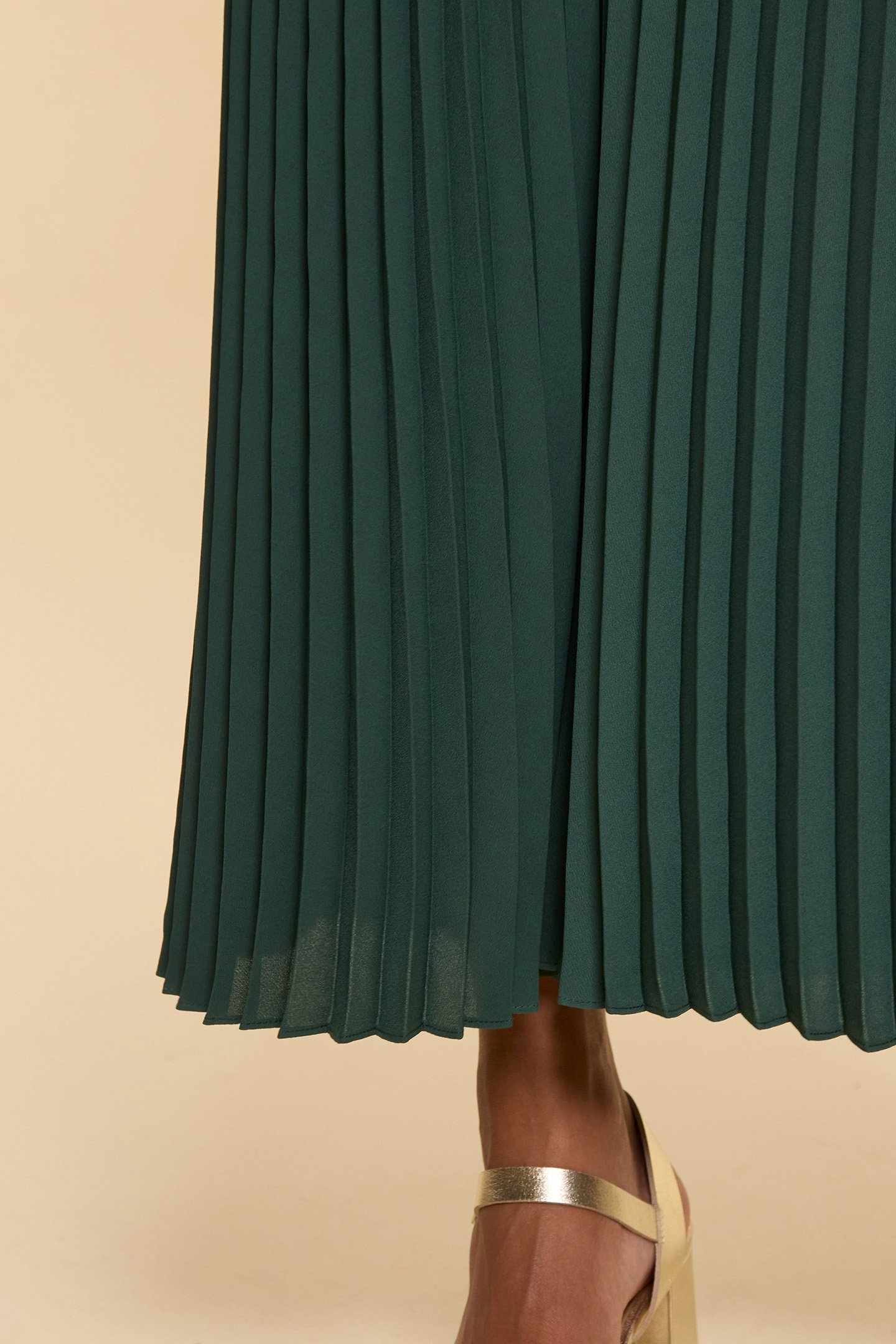 NIGHT GREEN PLEATED WIDE-LEG TROUSERS 5