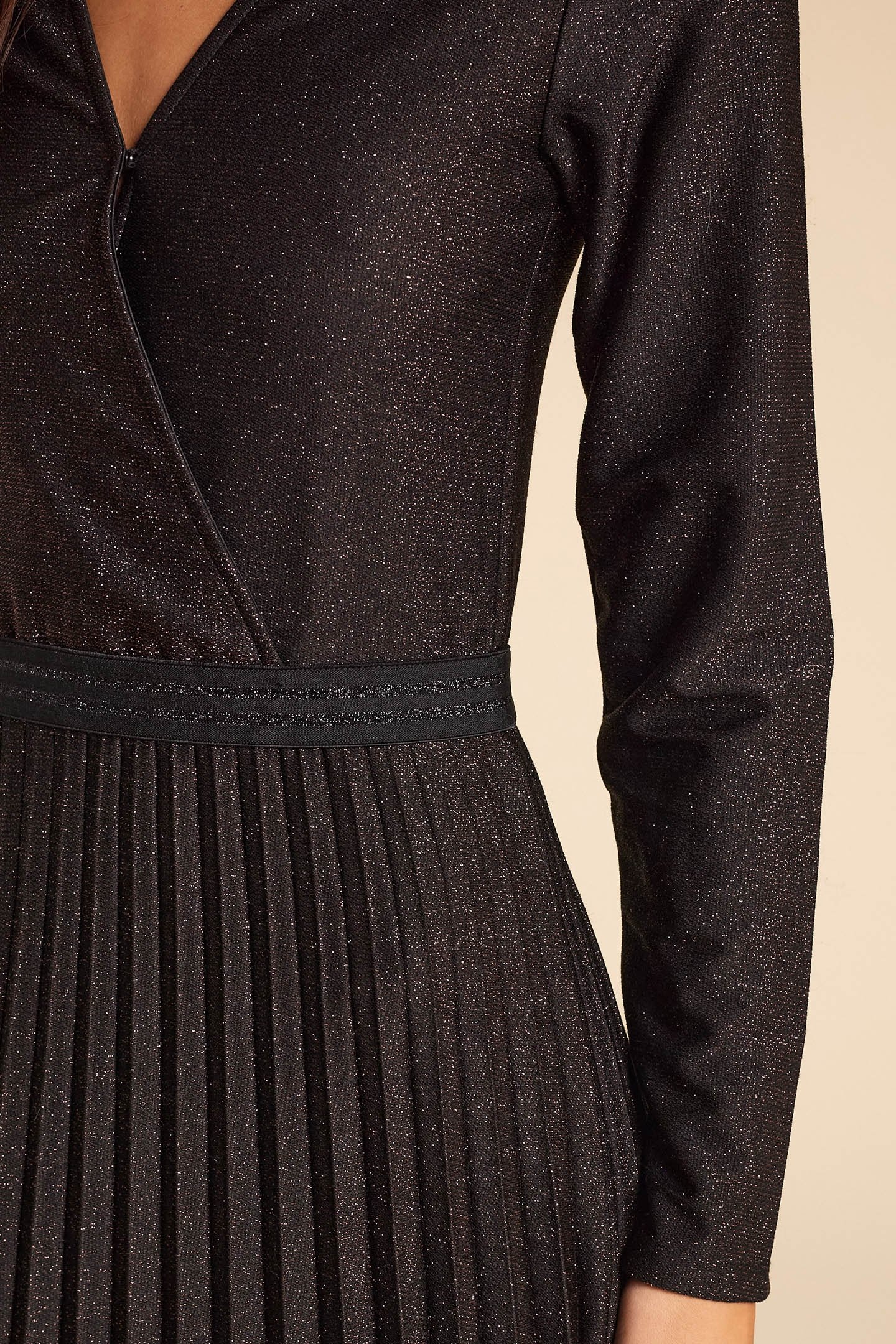 BLACK COPPER GLITTER KNIT LONG DRESS 7