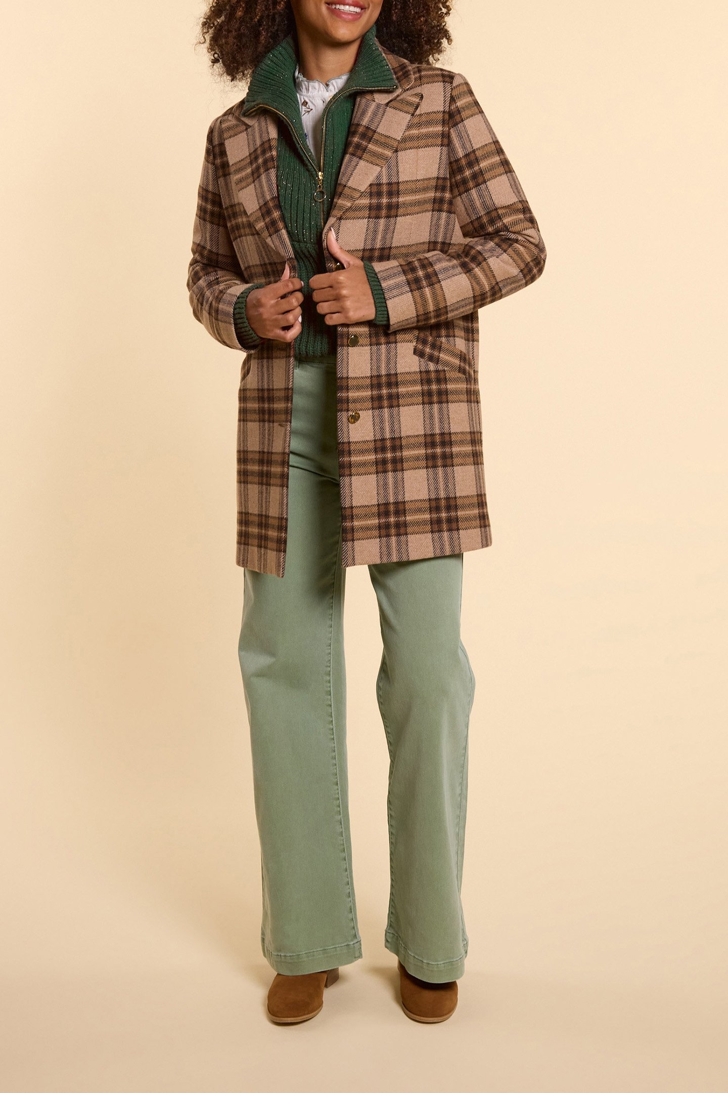 CAMEL CHECK COAT 1