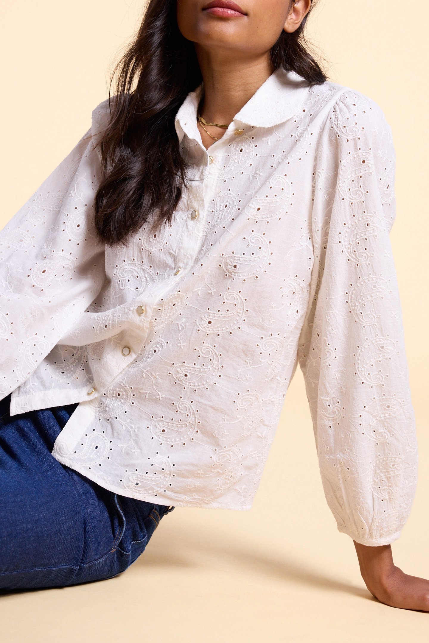 ECRU ENGLISH EMBROIDERY SHIRT 5