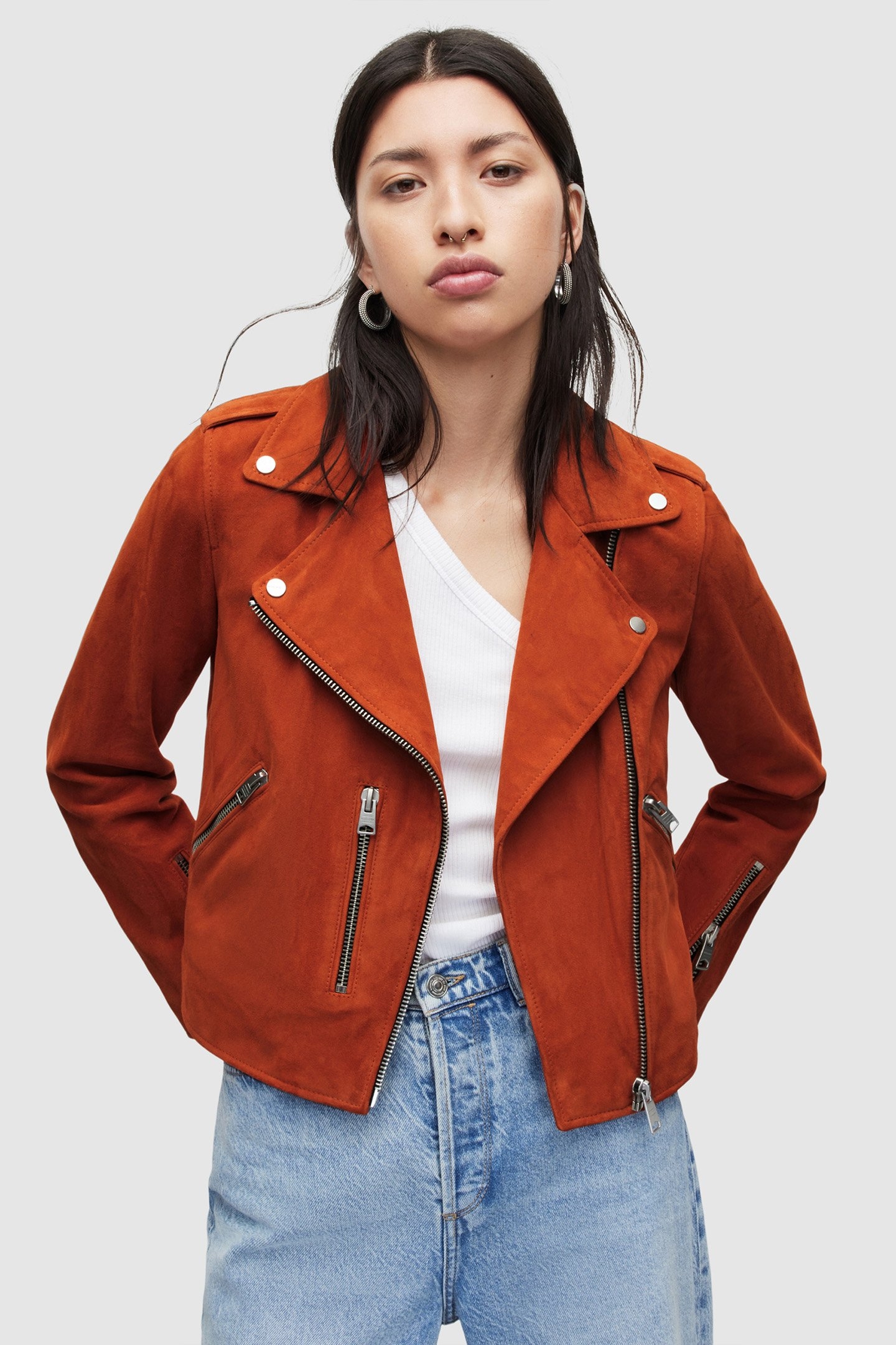 FERN SUEDE BIKER MANDARIN ORANGE 1