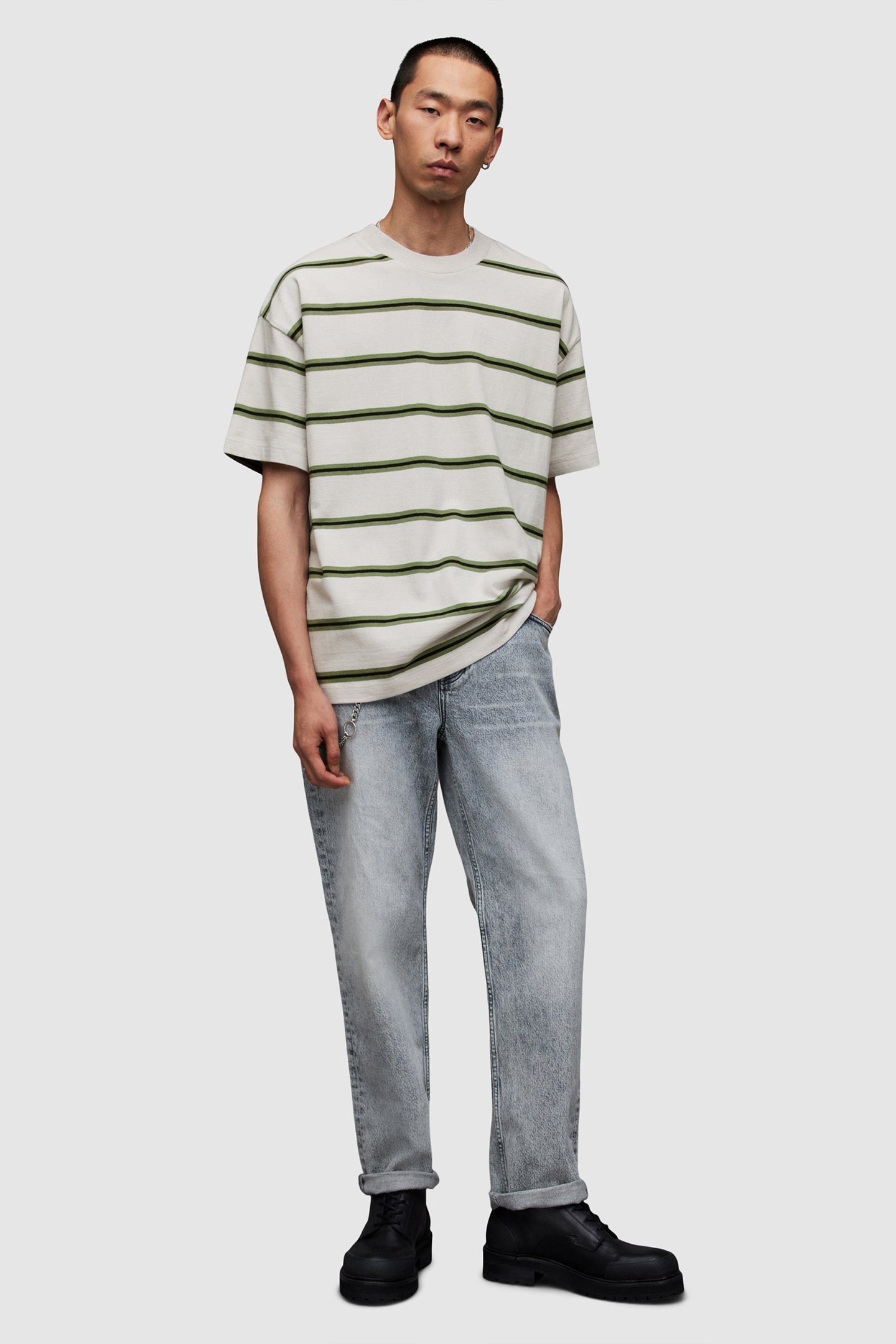 ARDEN SS CREW GRY/GREEN/WSHD BLK 3