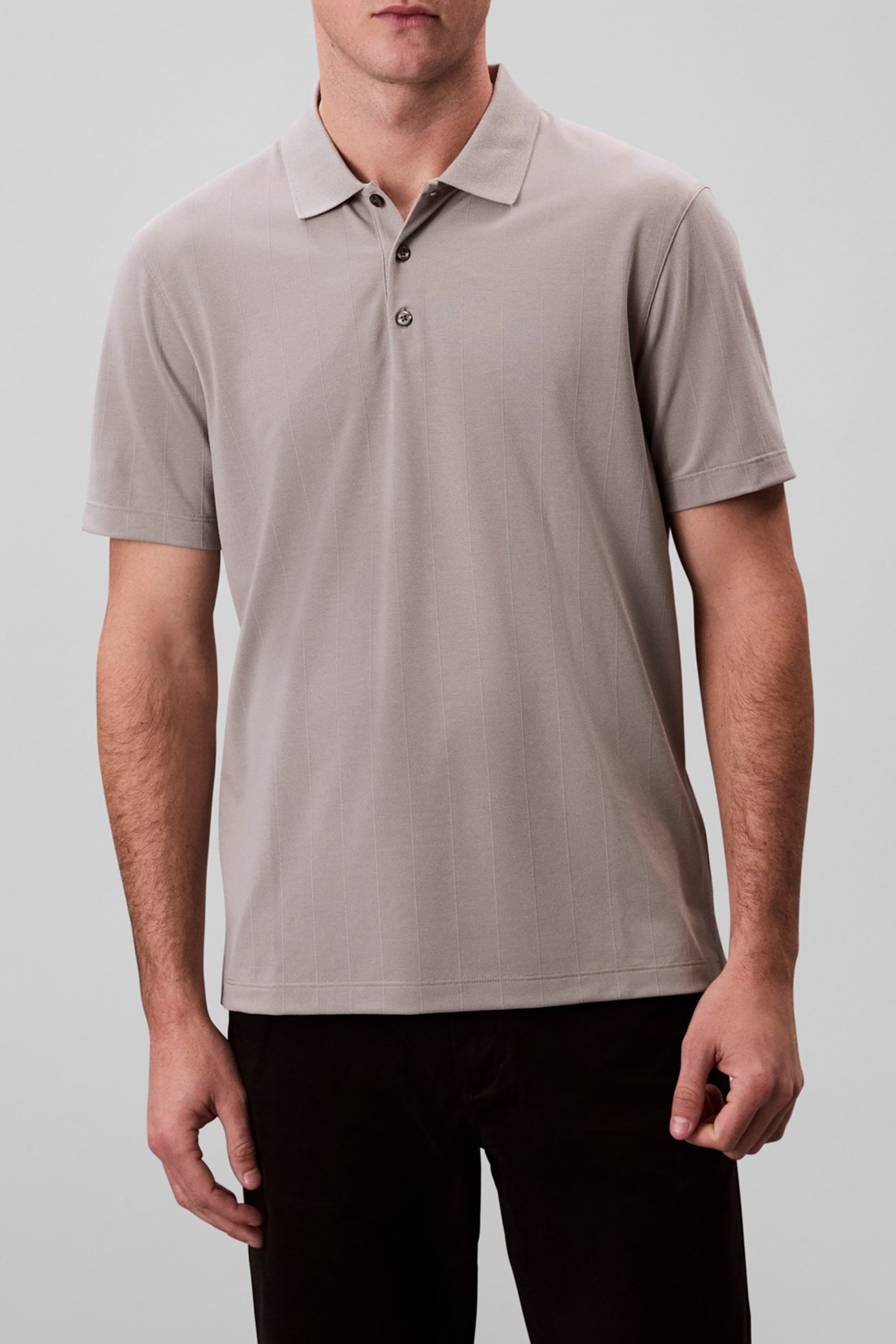 SS STRIPE STRETCH REGULAR FIT POLO SHIRT MOURNING DOVE 1
