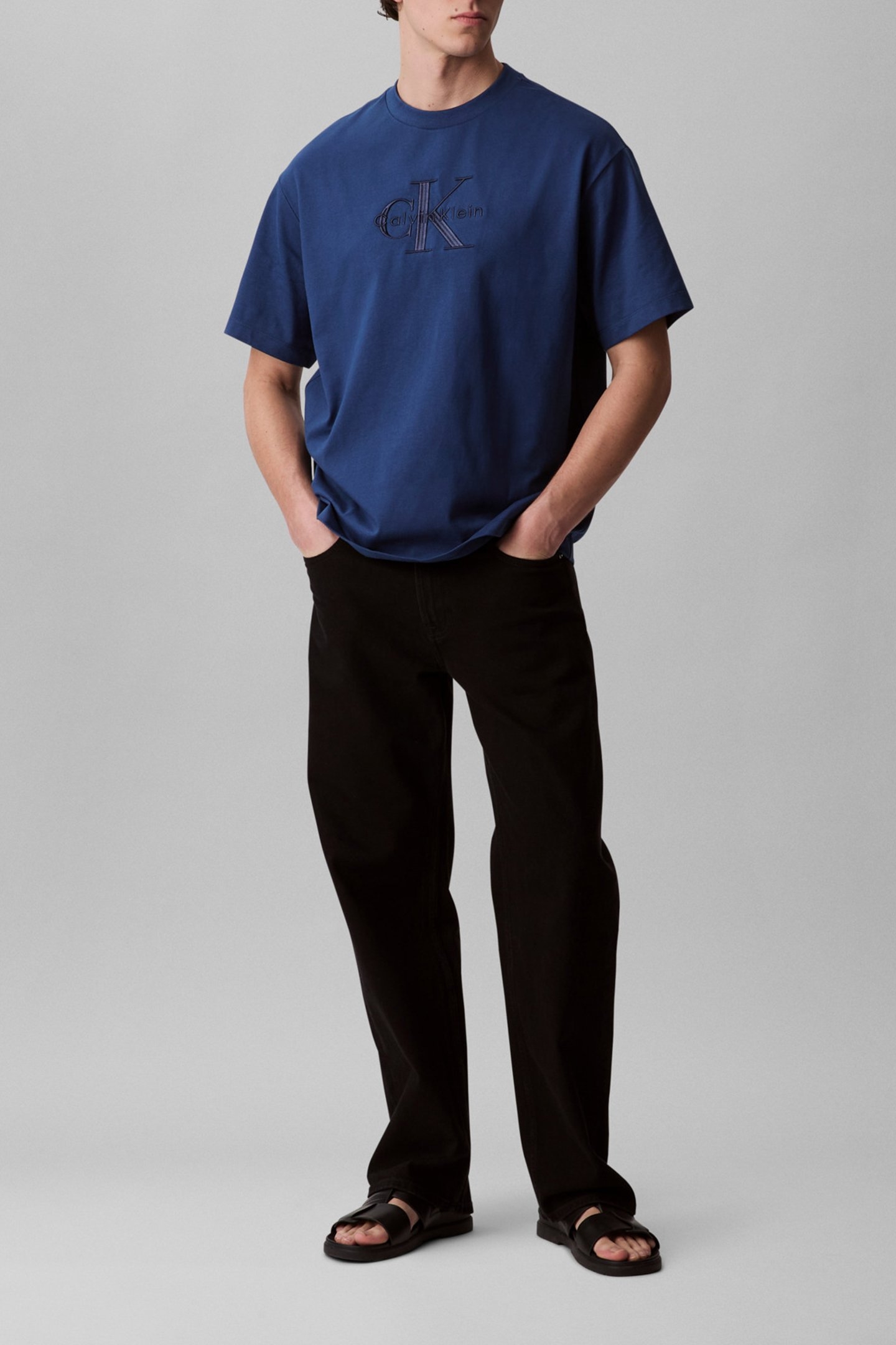 SS HERO MONOLOGO EMB RELAXED FIT CREW NECK T-SHIRT BLUE 3