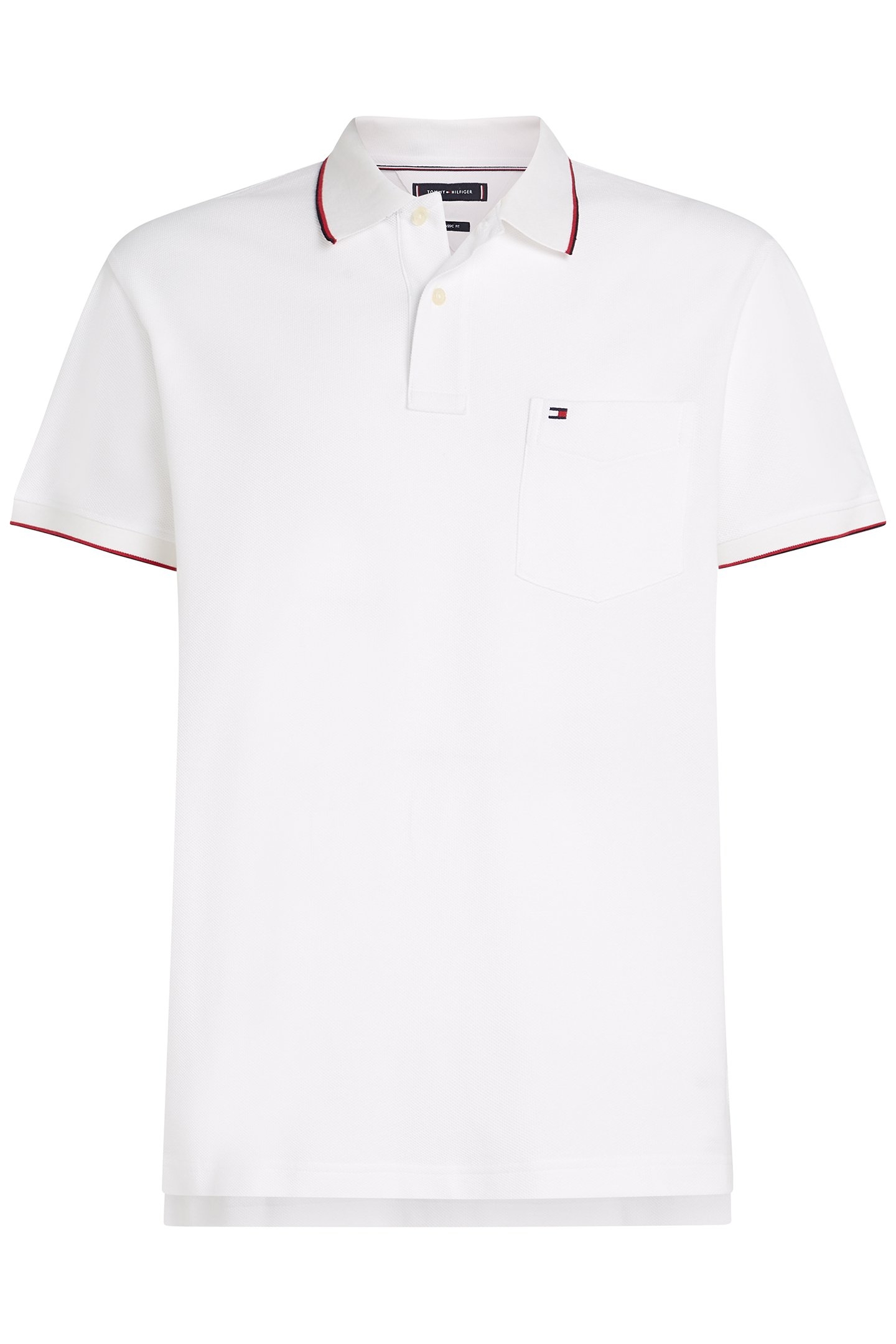 POCKET CLASSIC FIT POLO SHIRT, WHITE 4