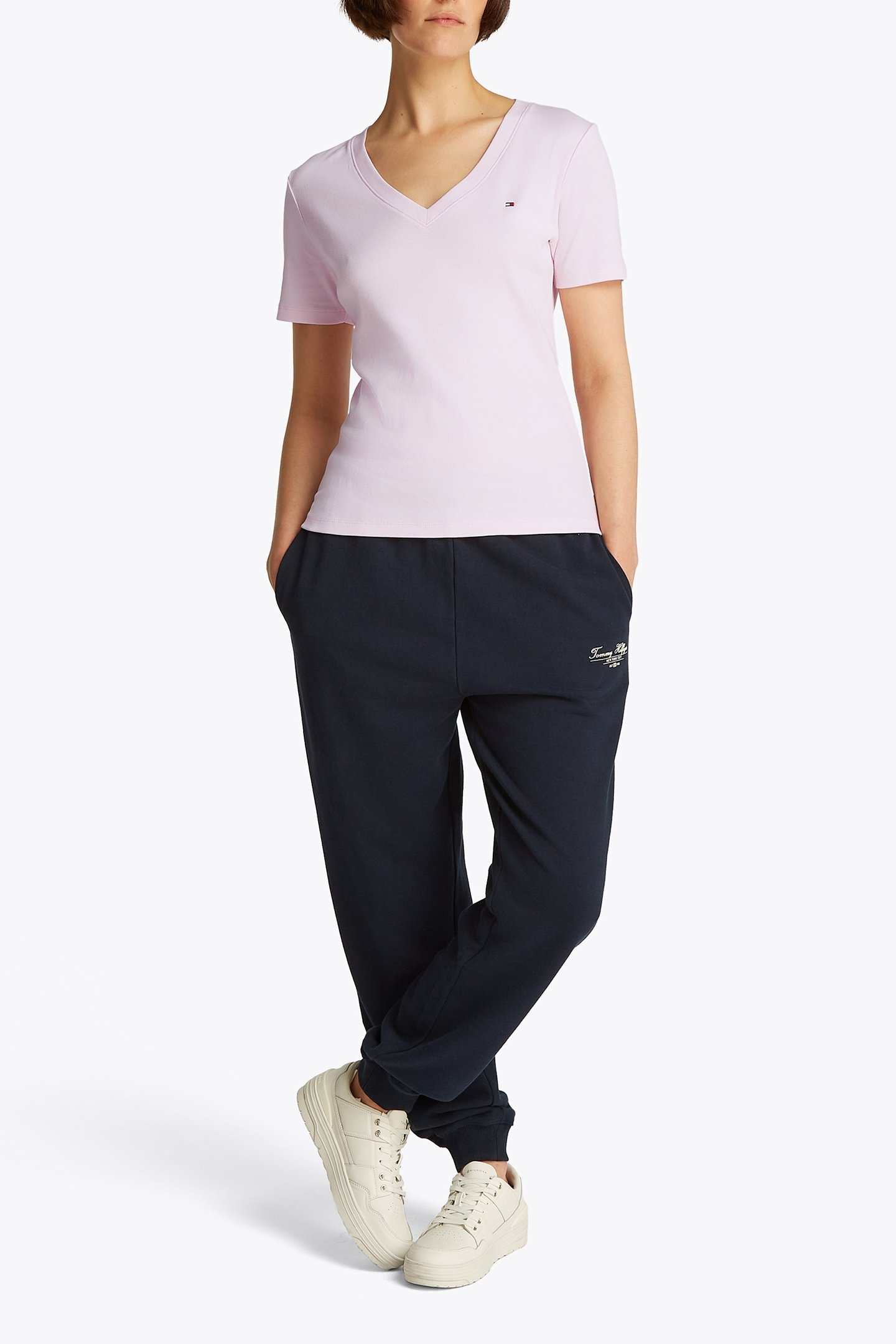 SLIM CODY V-NECK TEE SLIM FIT LIGHT PINK 2