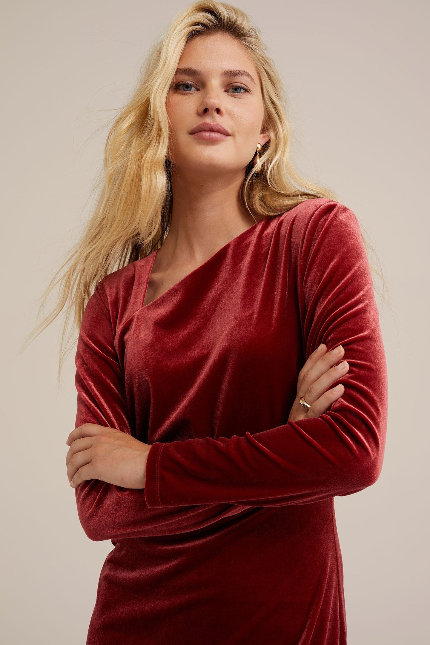 DRESS MID LENGTH VINTAGE RED 5