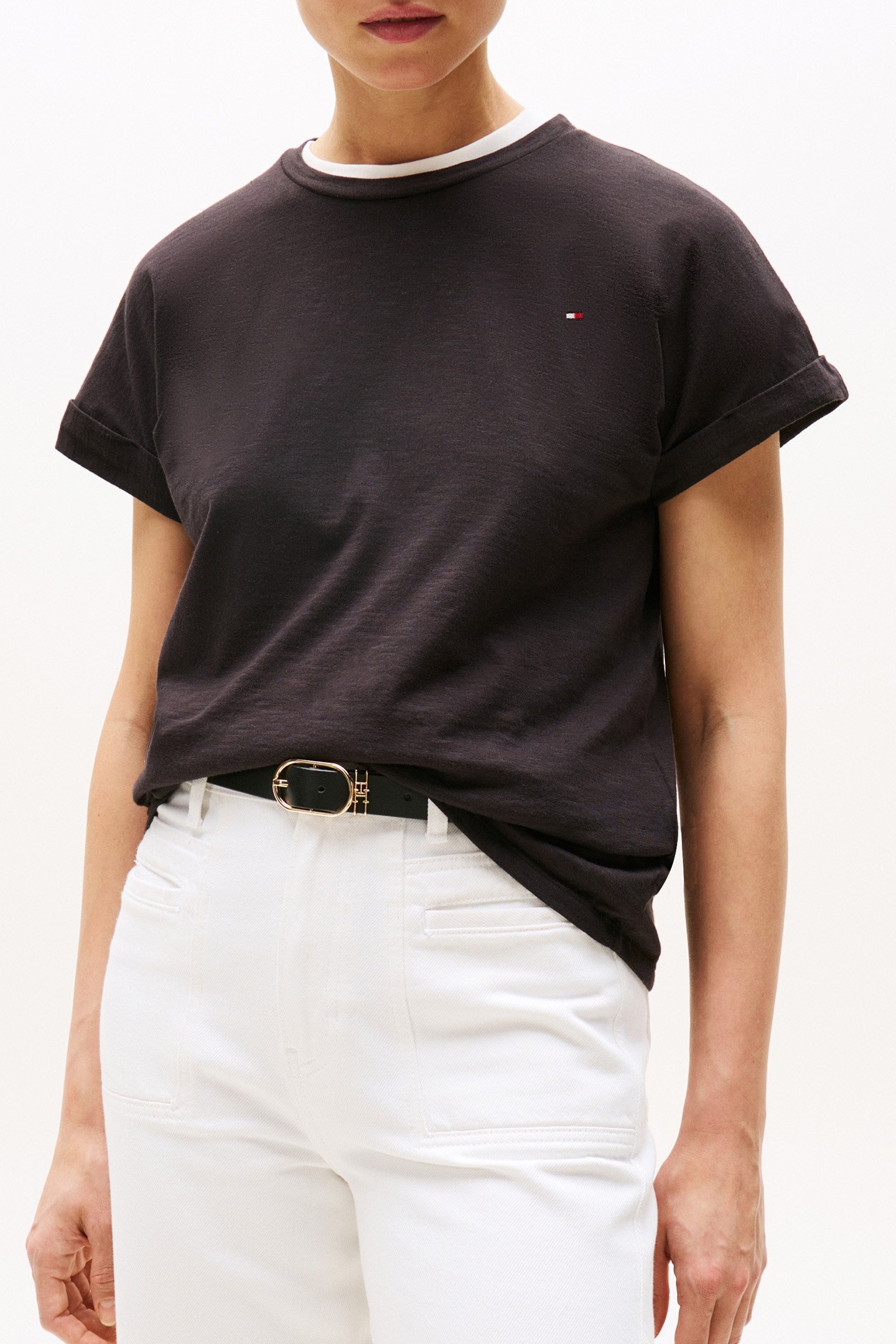 SLUB MODERN T-SHIRT SLIM FIT BLACK 1