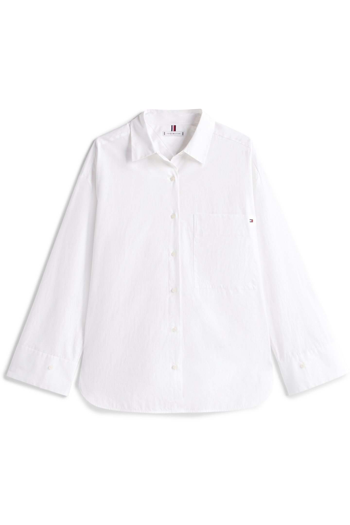 ESS POPLIN LOOSE FIT BLOUSE, WHITE 4