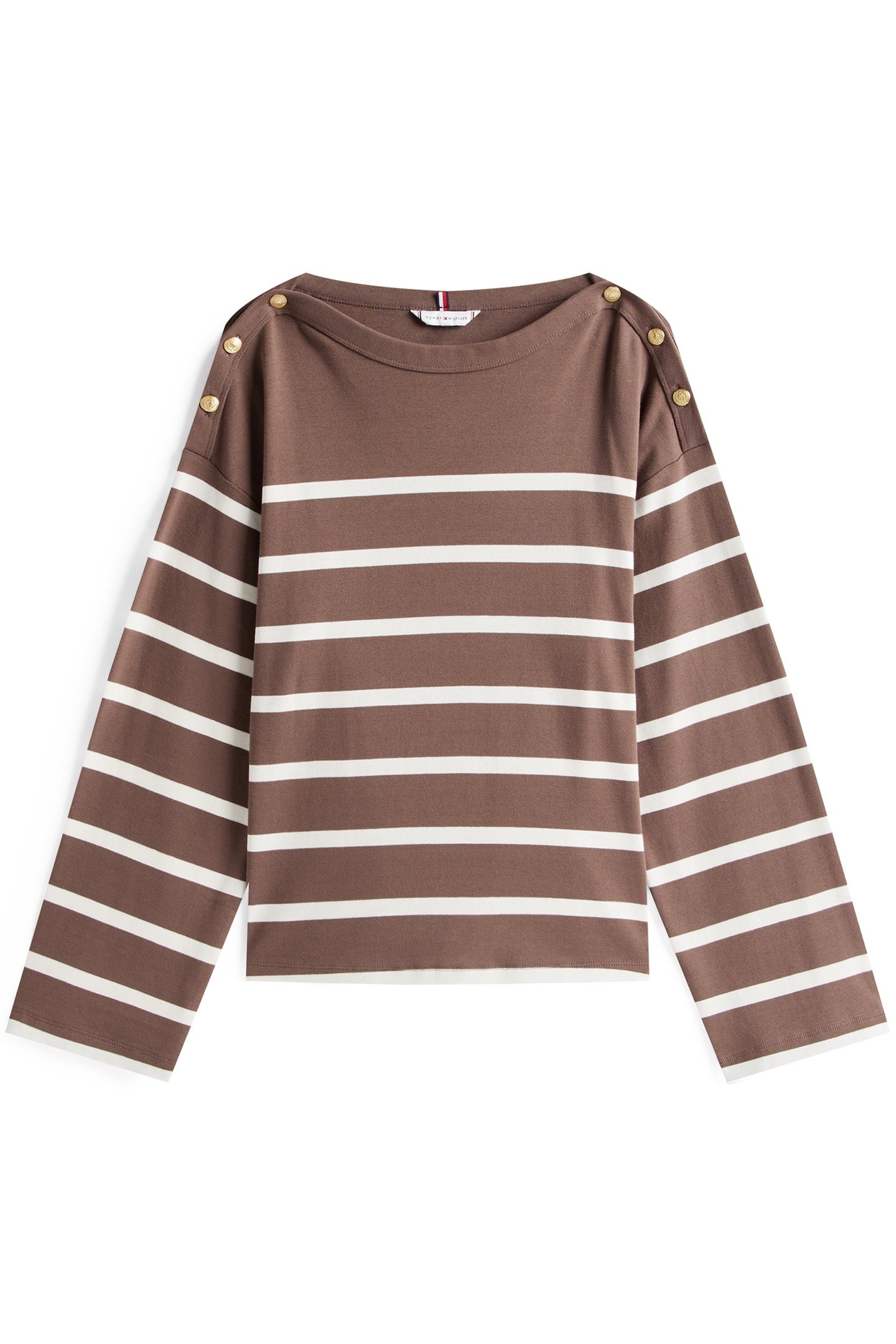 LWK GOLD BUTTON BOAT STANDARD FIT SWEATSHIRT CHOCOLATE 4