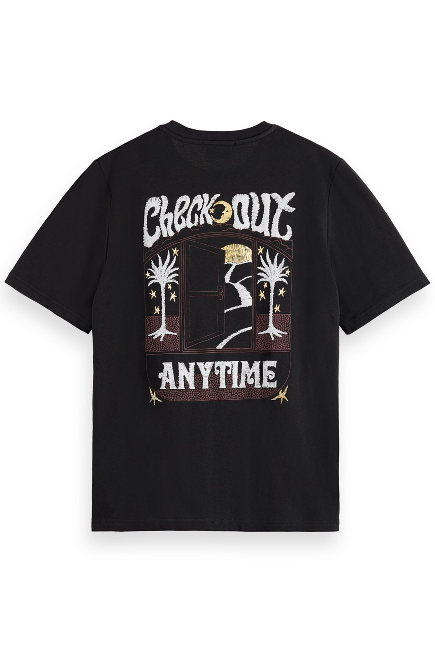 FRONT BACK FESTIVE ARTWORK RELAXED FIT T-SHIRT EVENING BLACK 5