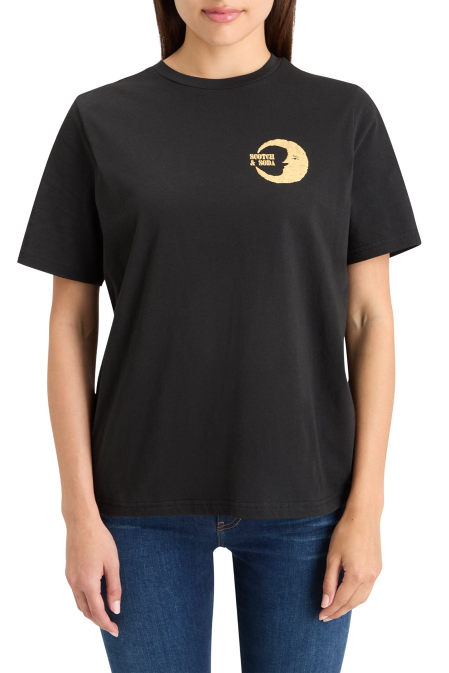 FRONT BACK FESTIVE ARTWORK RELAXED FIT T-SHIRT EVENING BLACK 1