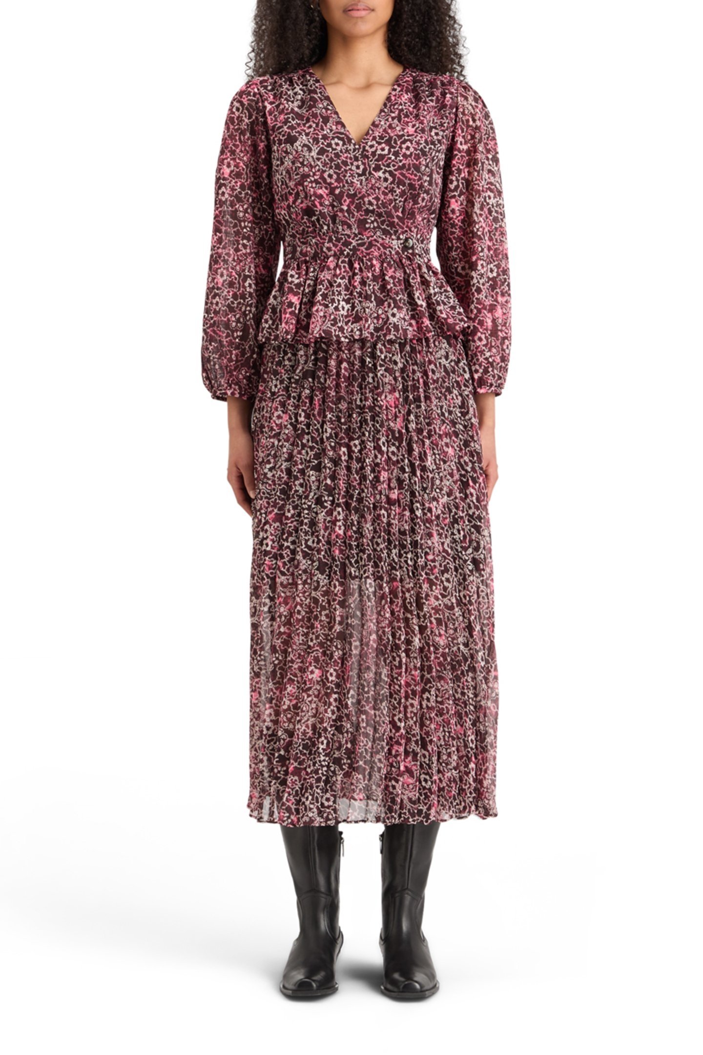 PLEATED PRINTED SKIRT SHIBORI FLORAL PINK 6