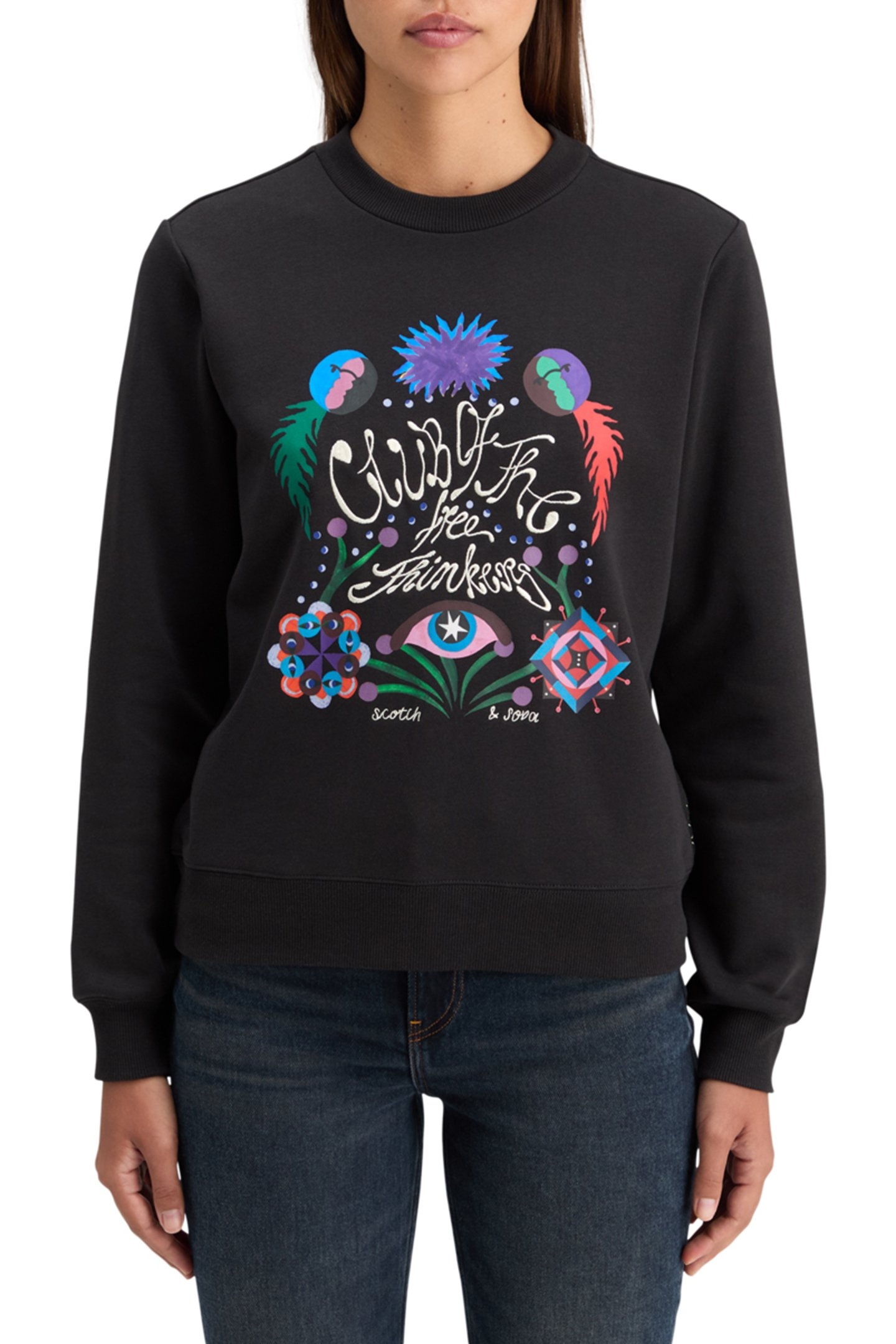 EMBROIDERED REGULAR FIT SWEATSHIRT EVENING BLACK 1