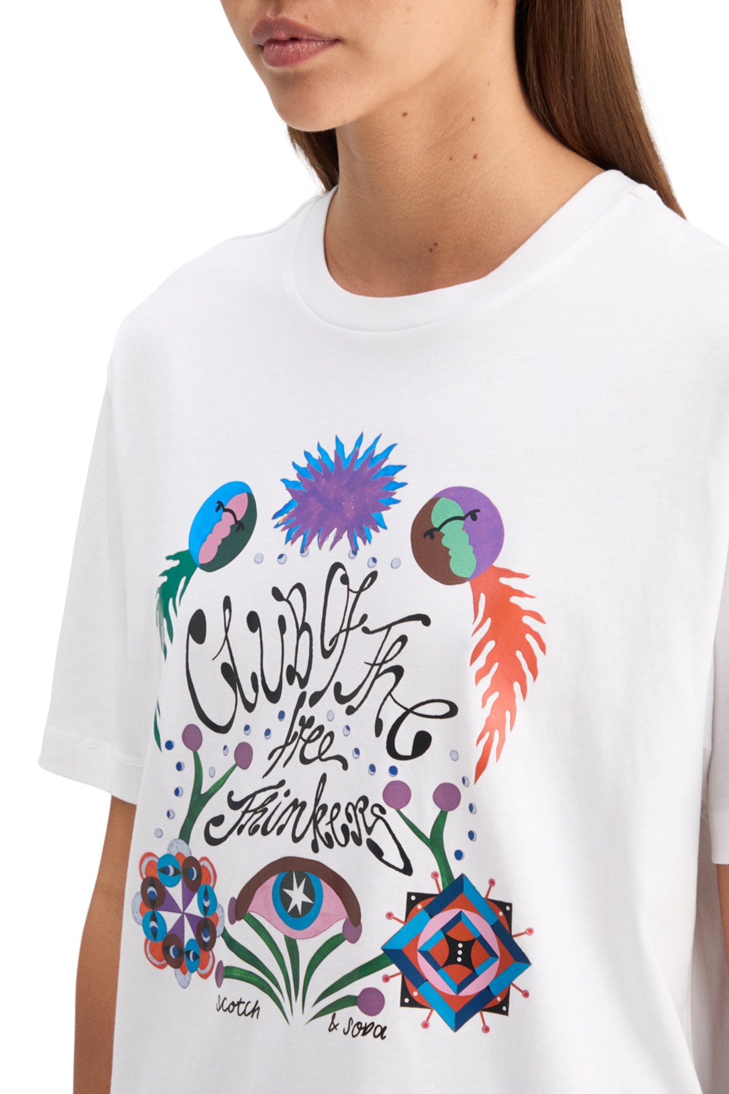 CHEST ARTWORK LOOSE FIT T-SHIRT WHITE 6
