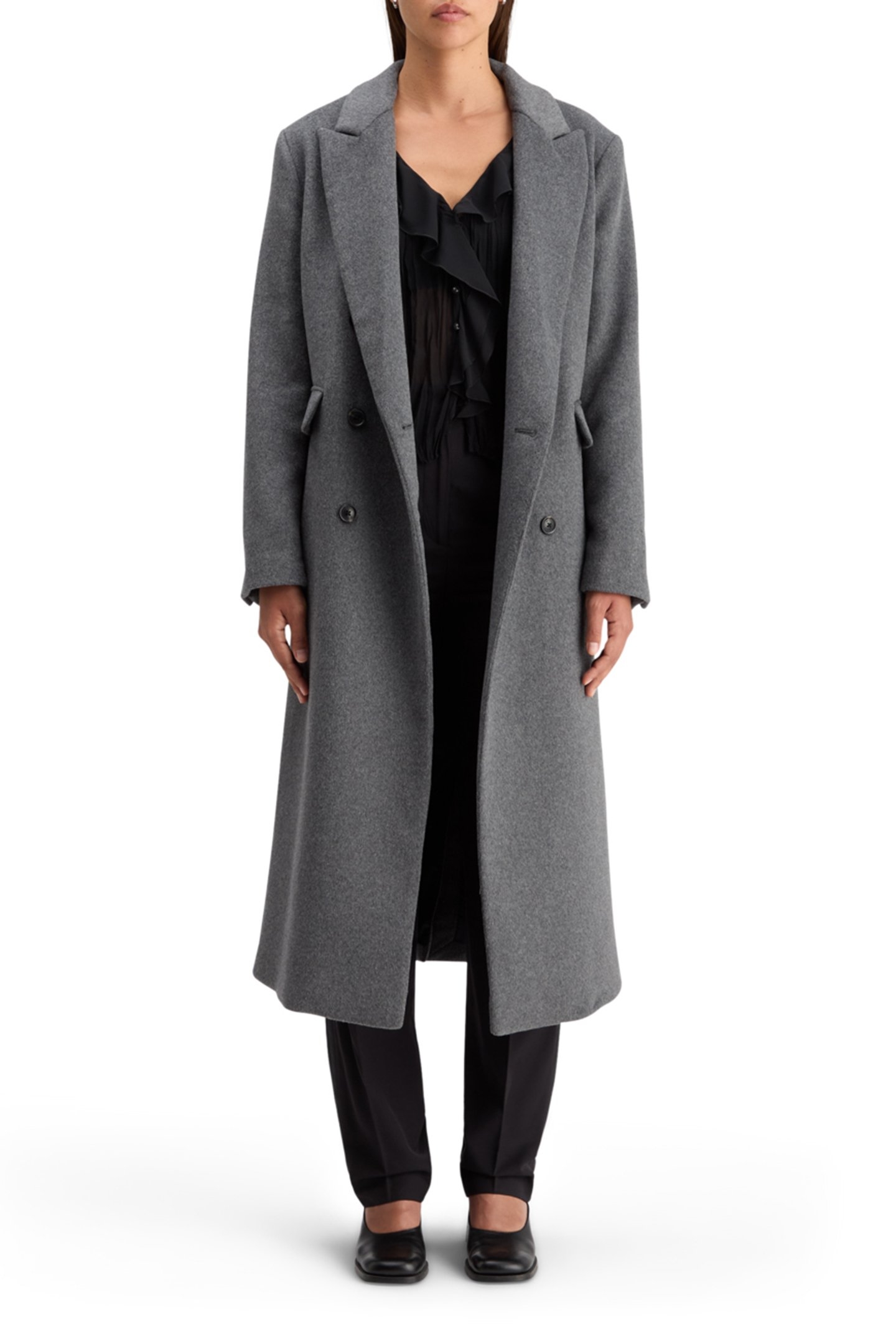 RUFFLED TOP EVENING BLACK 7