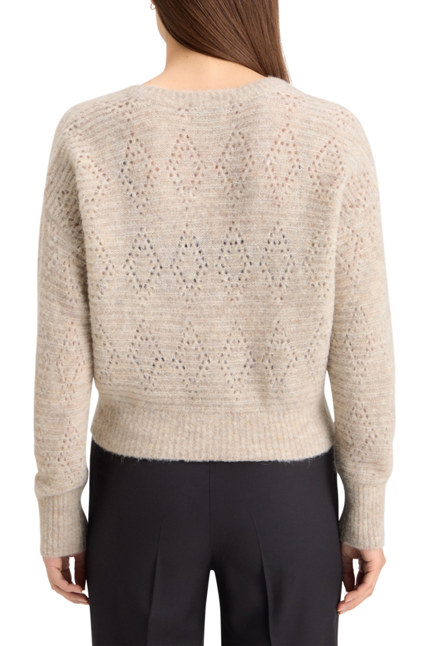 BOUCLE V-NECK RELAXED PULLOVER OATMEAL MELANGE 2