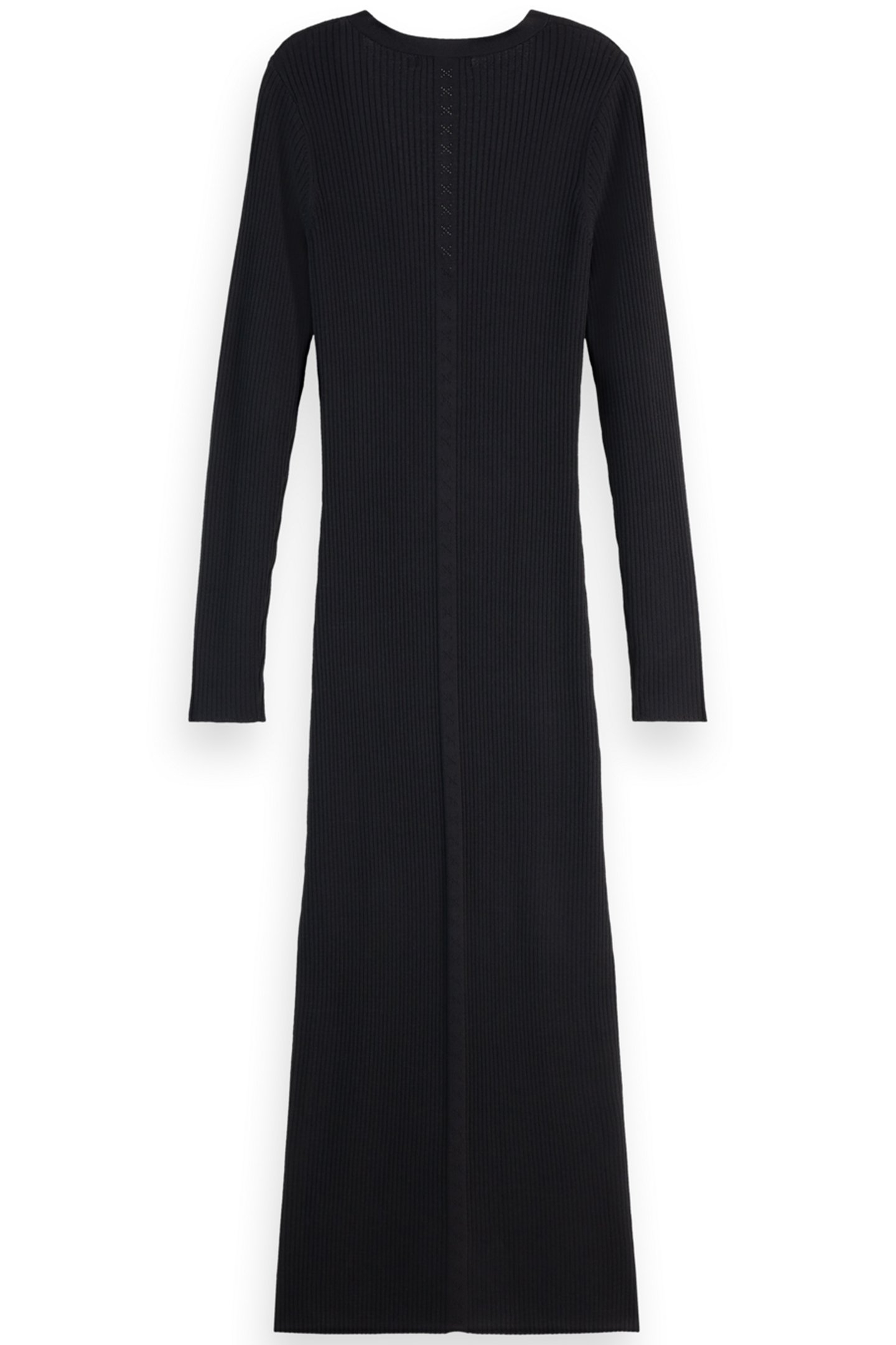RIBBED KNITTED MIDI DRESS EVENING BLACK 4