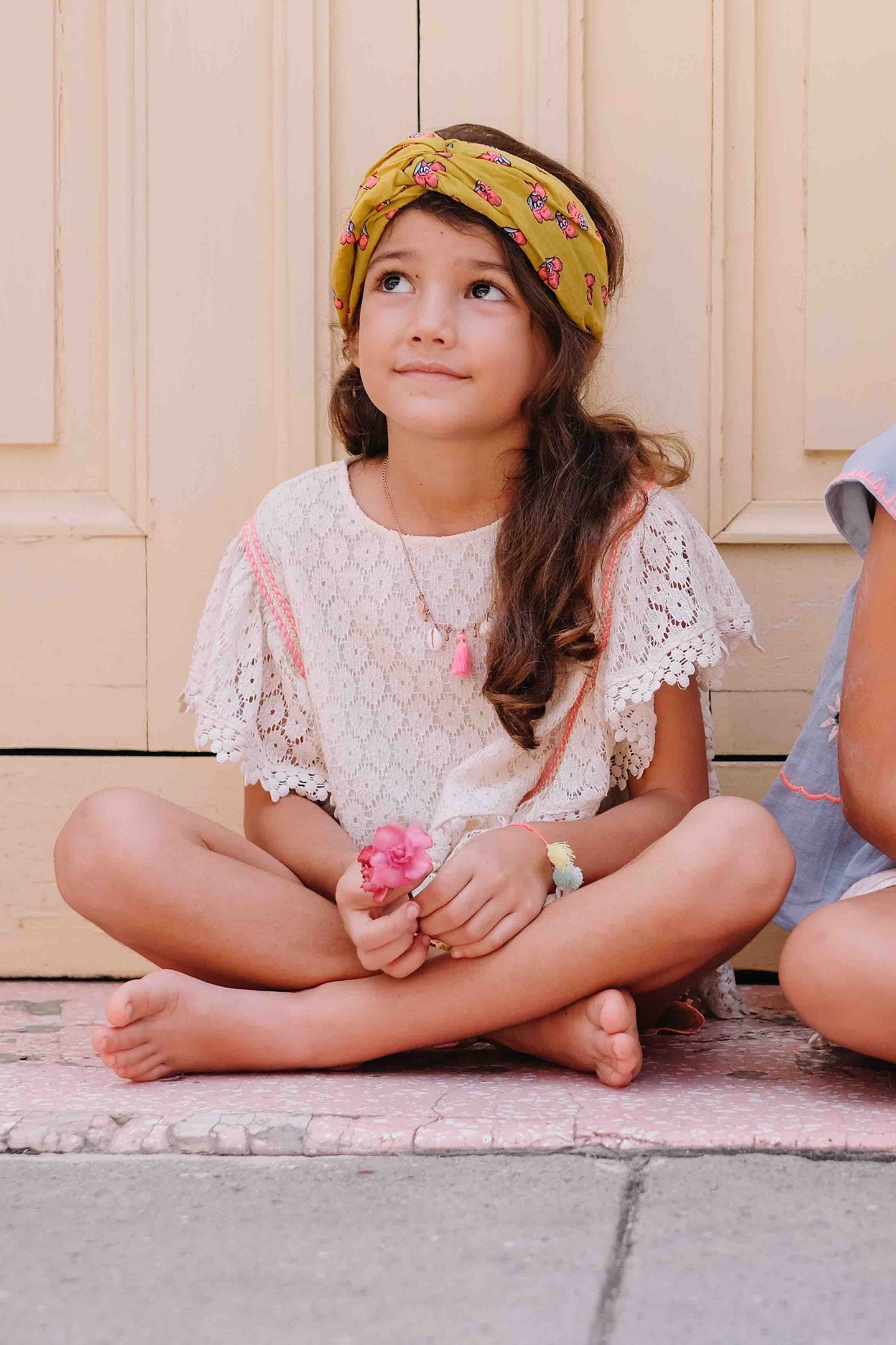 TOP PAOLA CREAM FLOWER LACE 4