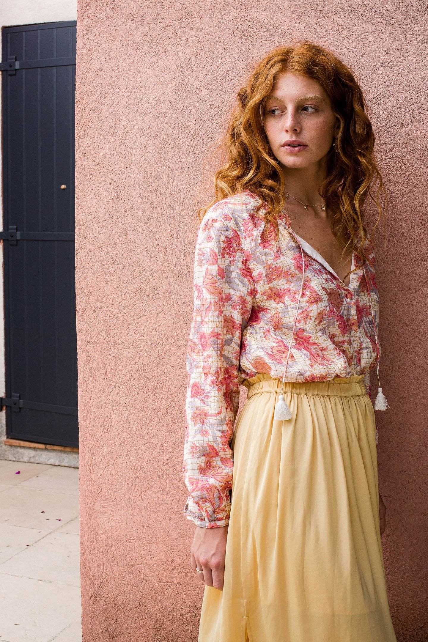 BLOUSE PAYA PINK FLOWERS 5