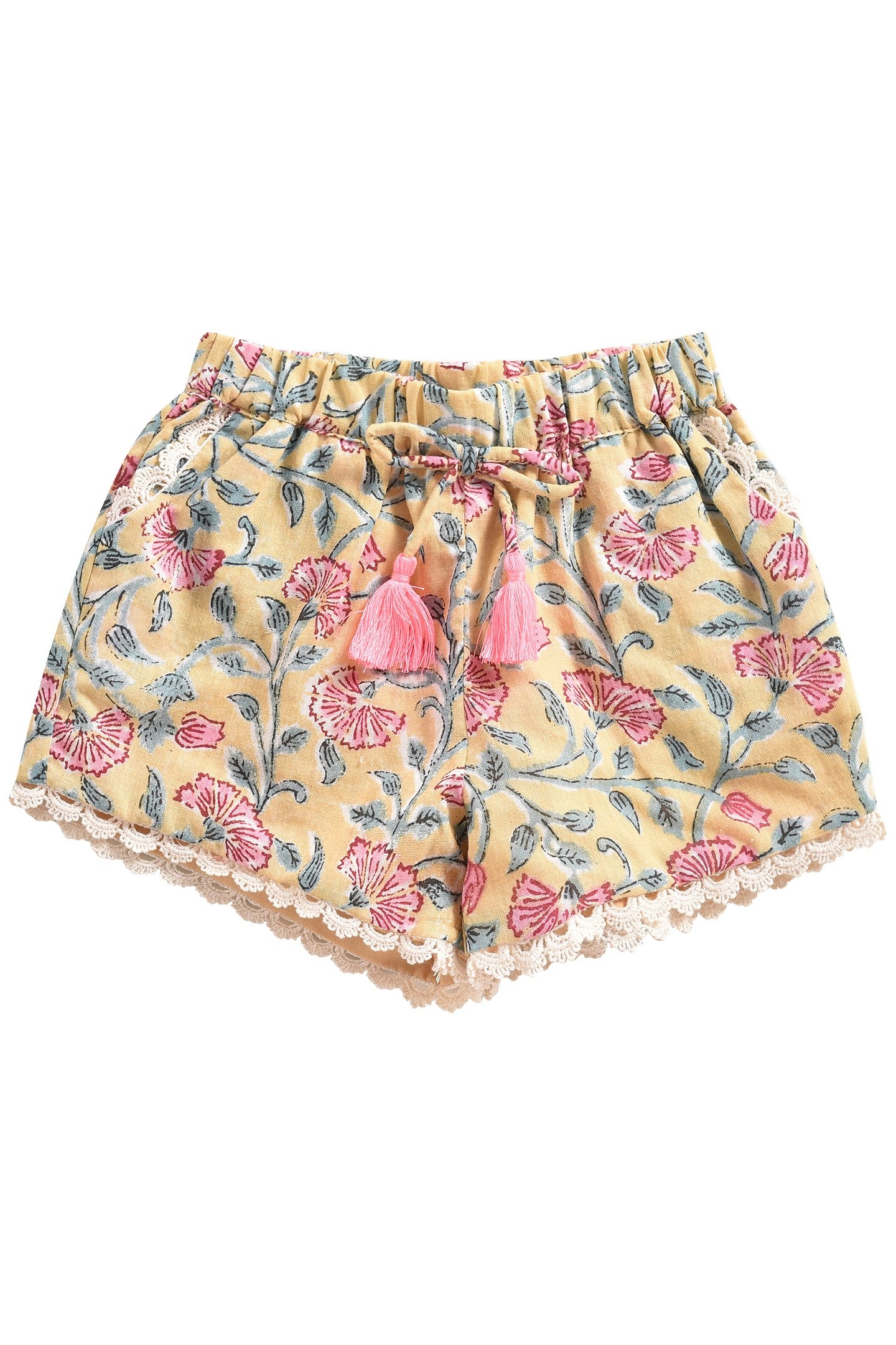 SHORTS VALLALOID LEMON FLOWERS 2