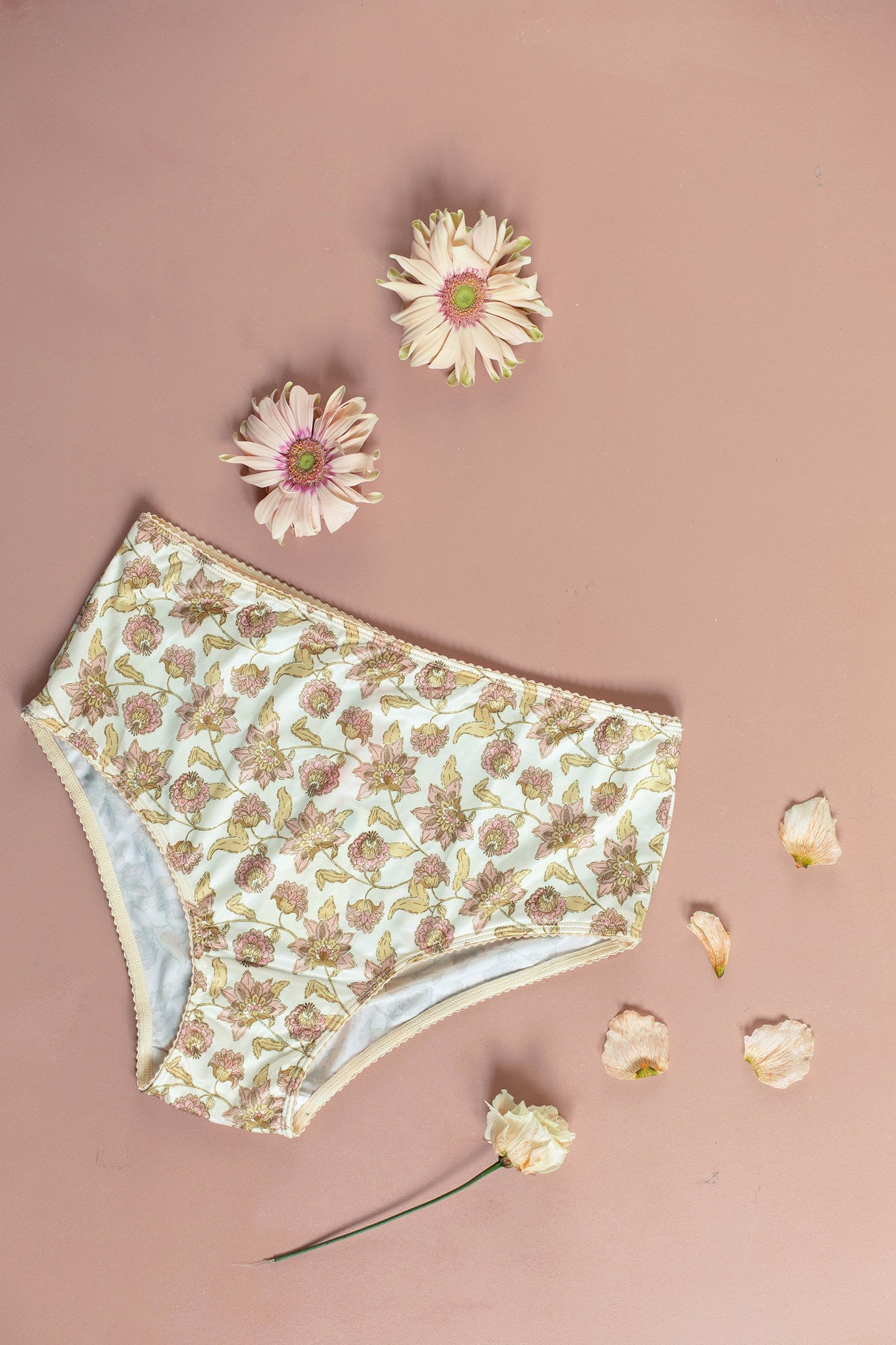 HIGH WAIST PANTIES RINA BLUSH FLOWERS 6