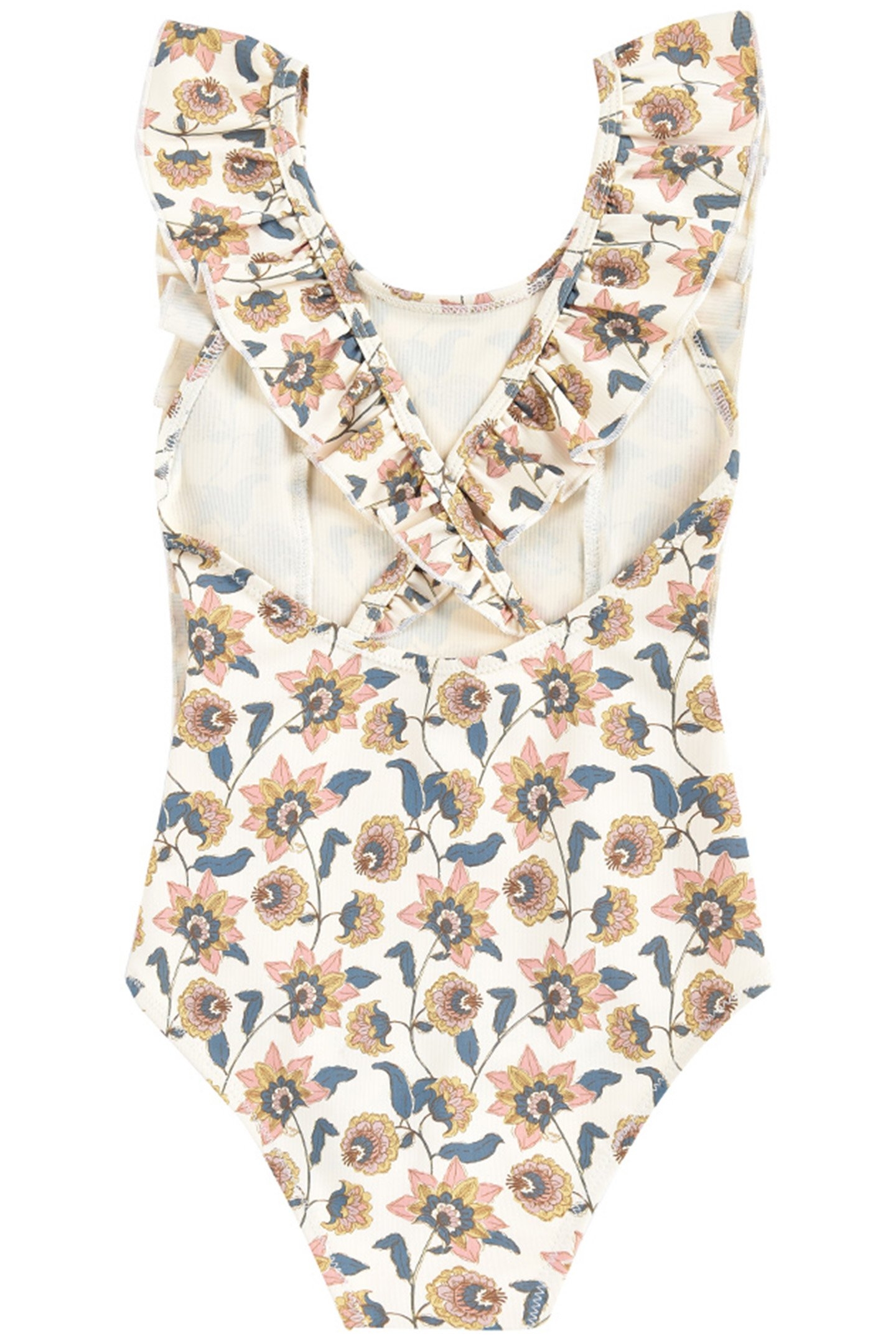 BATHING SUIT MOSILLOS CREAM FLOWERS 3