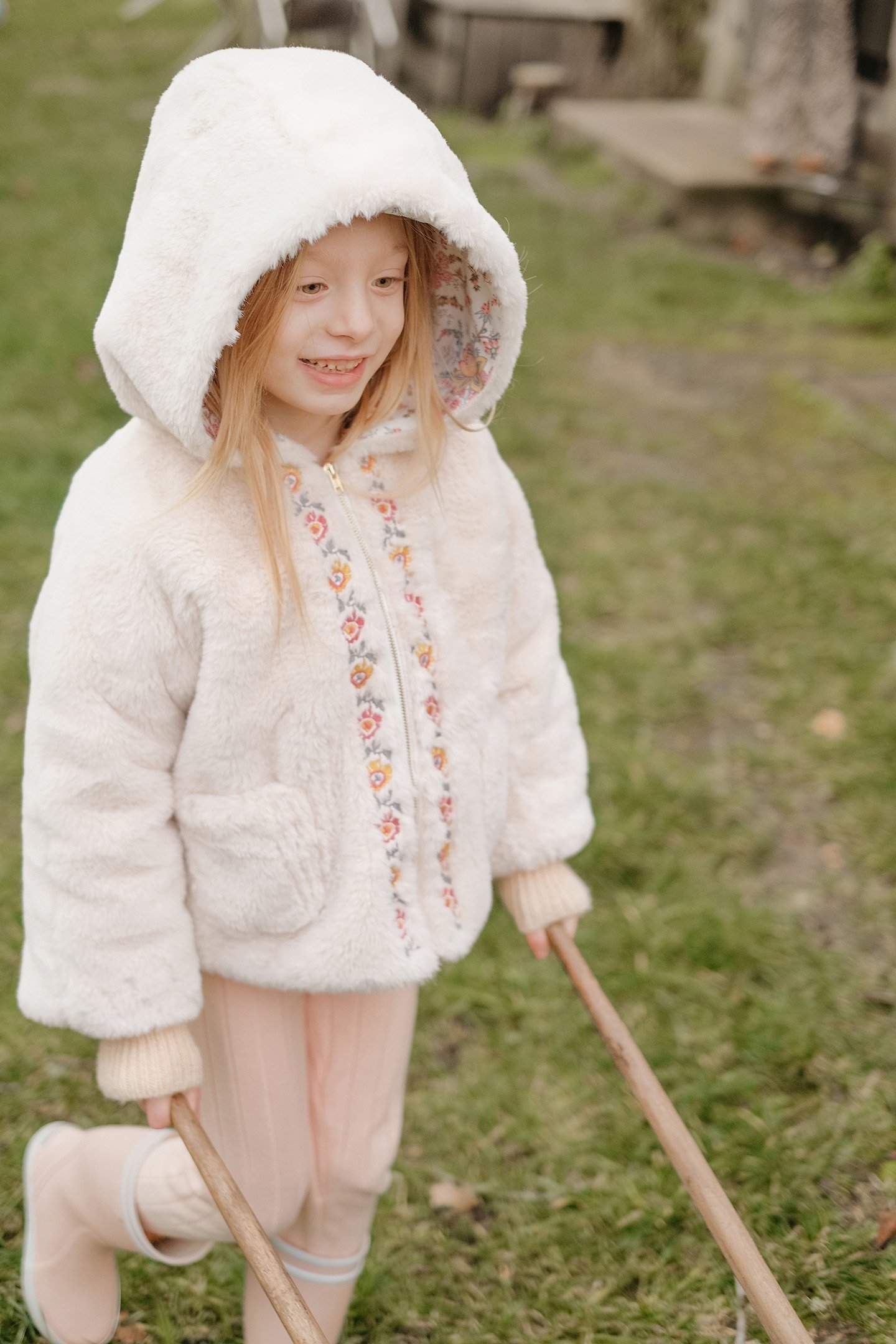 REVERSIBLE COAT FELVET CREAM 1