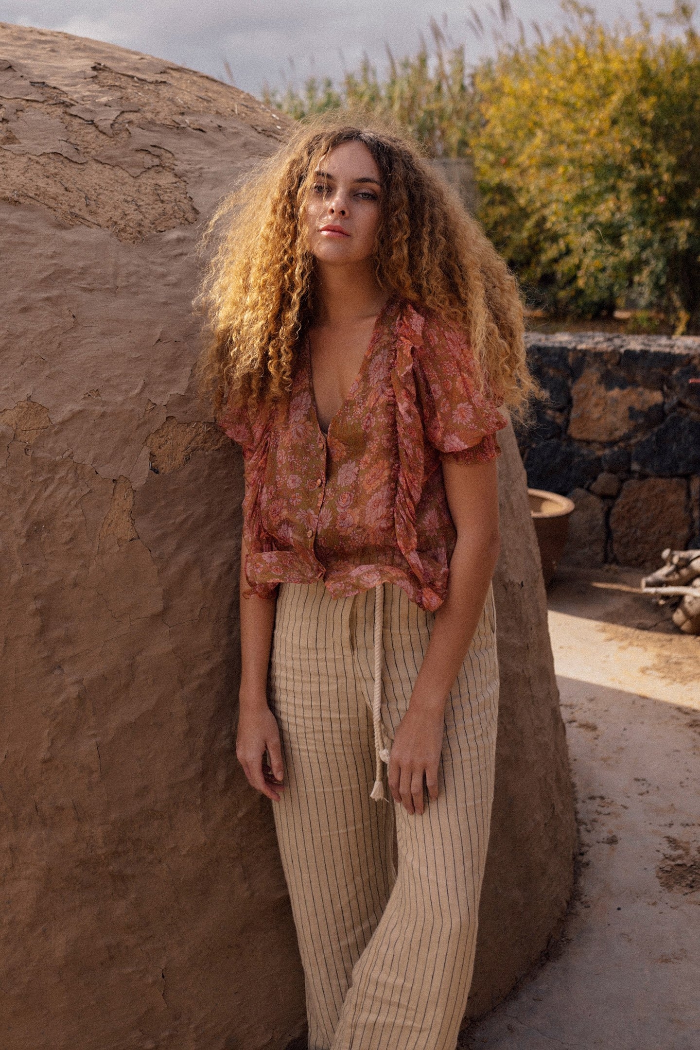 BLOUSE ALI BRONZE GARDEN FLOWER 1