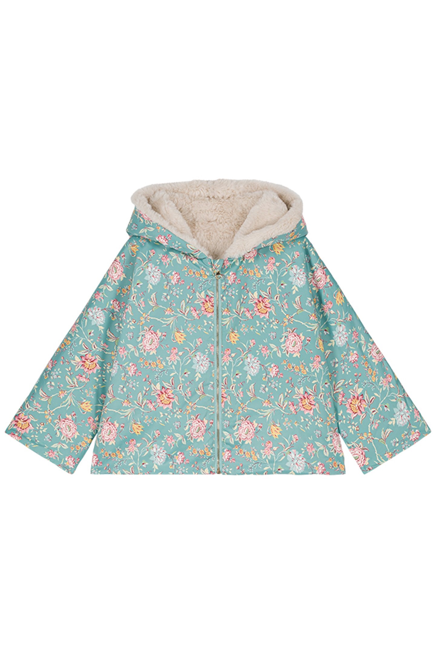 REVERSIBLE COAT FELVET BLUE ROSA DAMASCENA 1