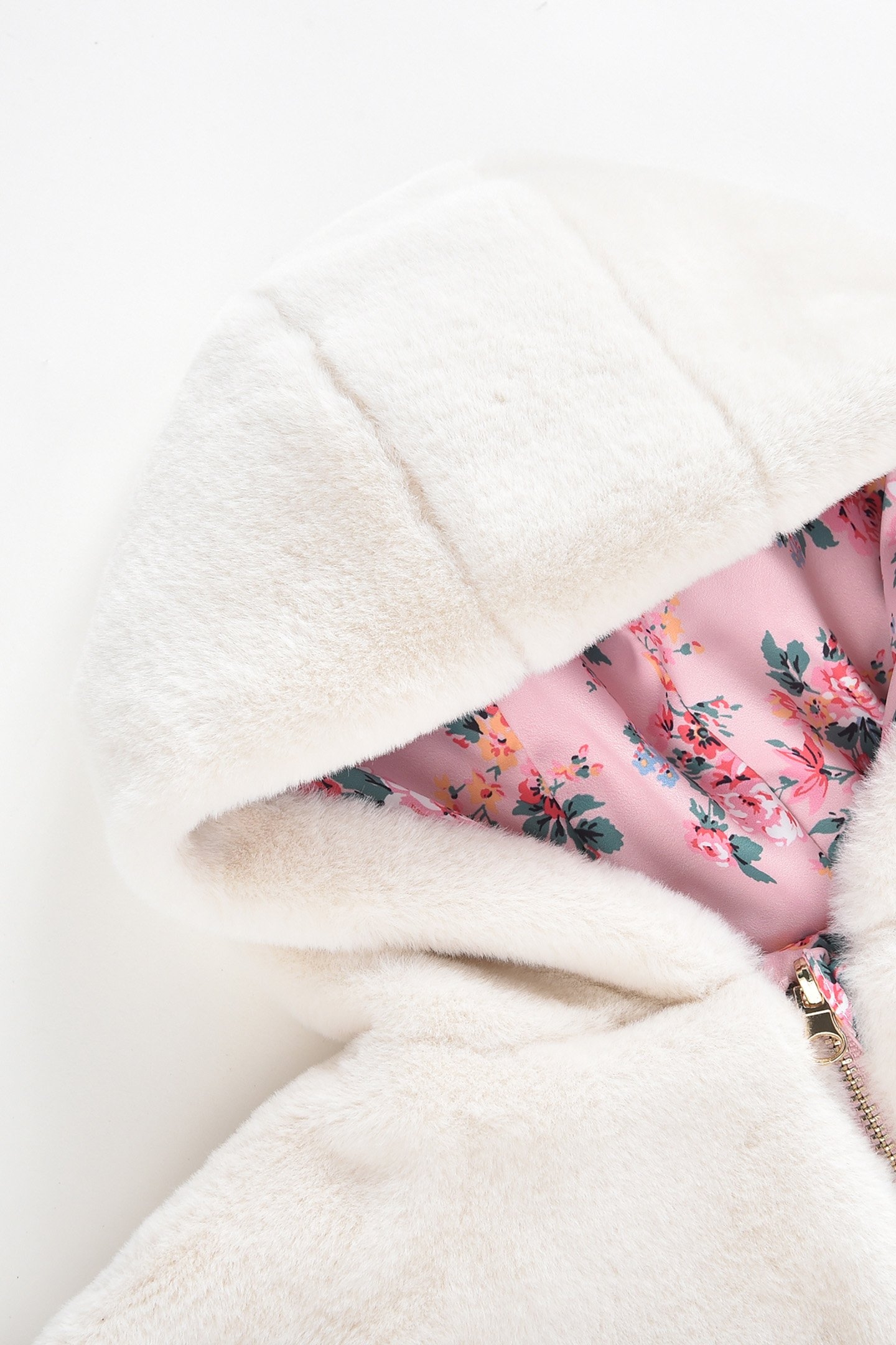 REVERSIBLE COAT FELVET PINK SEYLAN FLOWERS 7