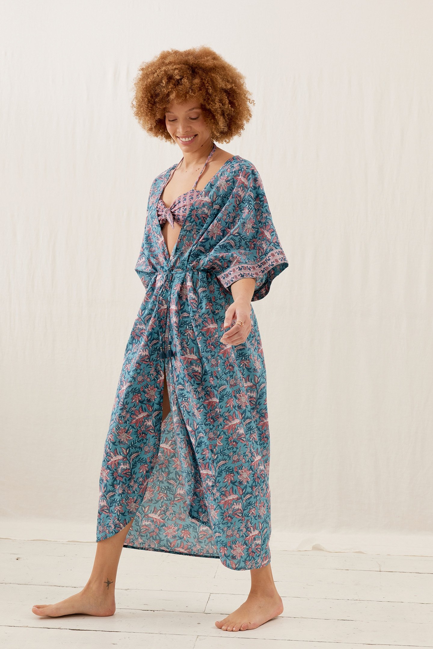 KIMONO CHILL TEAL GARDEN OF EDEN 1