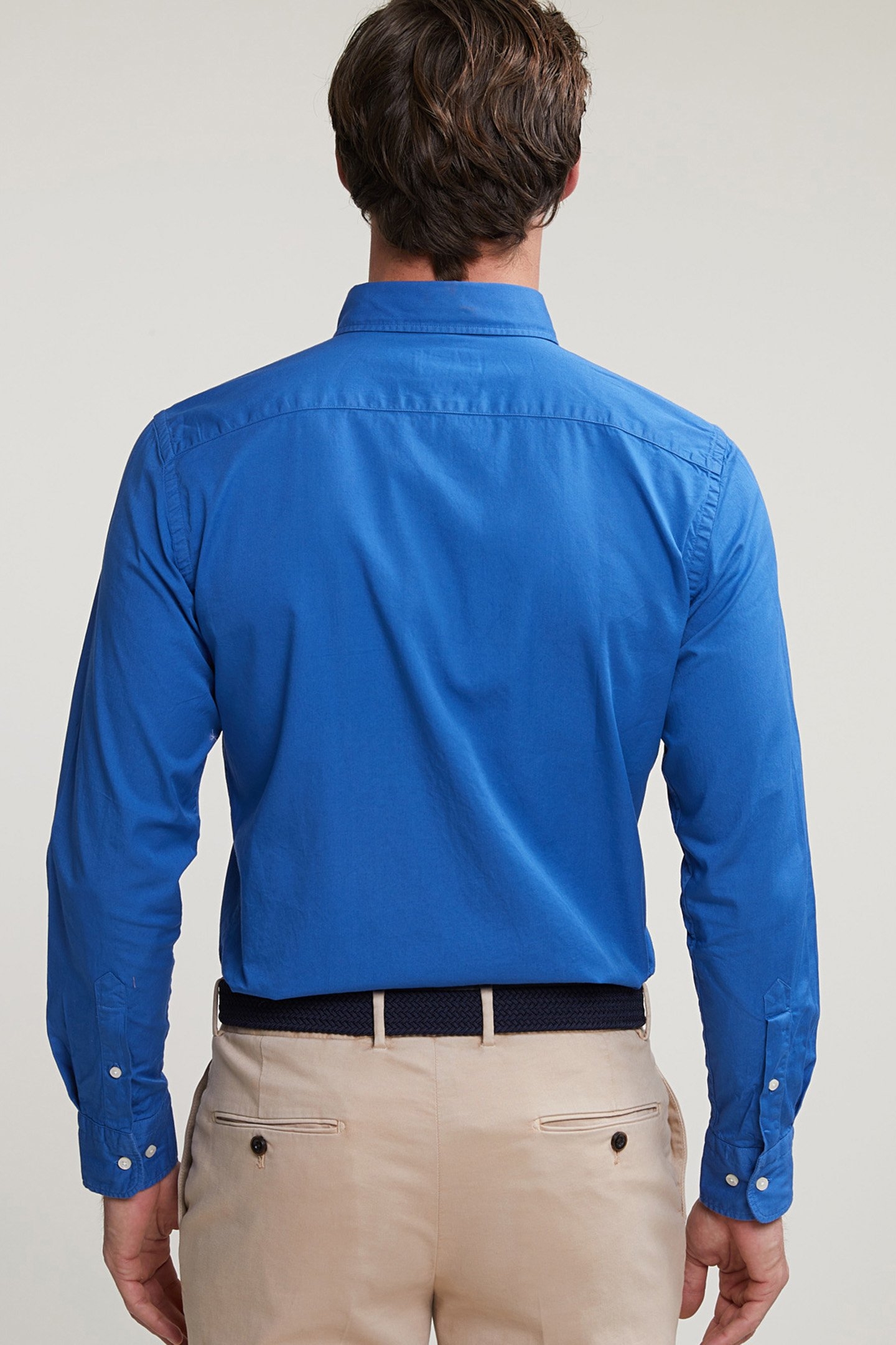 CUSTOM FIT UNI COTTON SHIRT CROWN BLUE 2