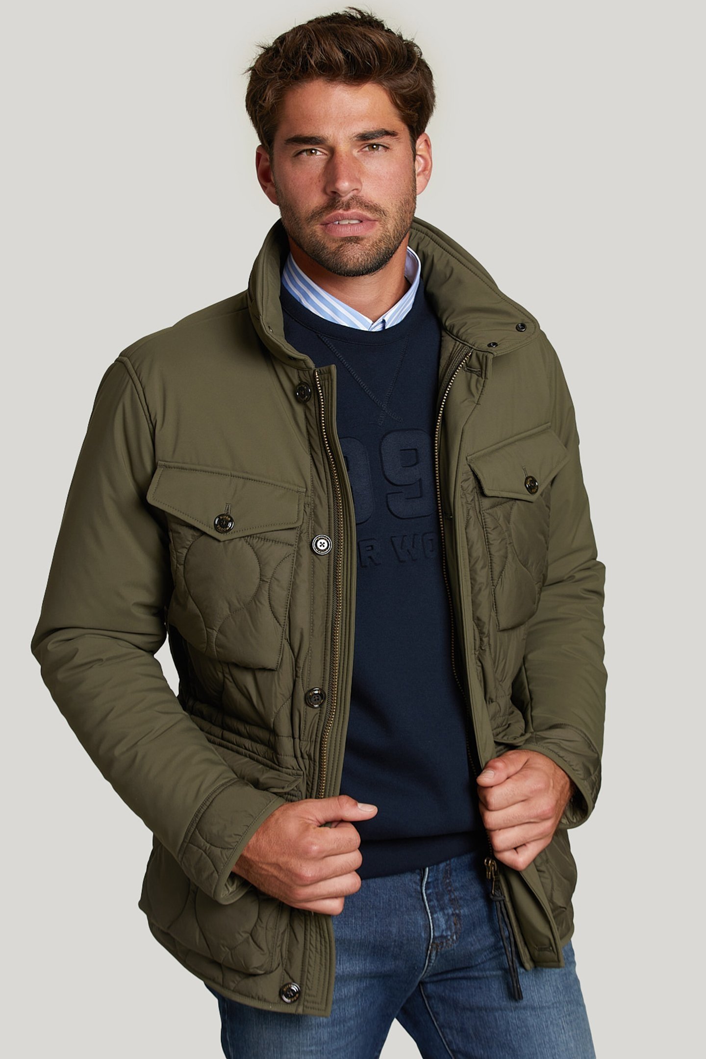 QUILTED JACKET APPLIED POCKETS OLIVERO 1